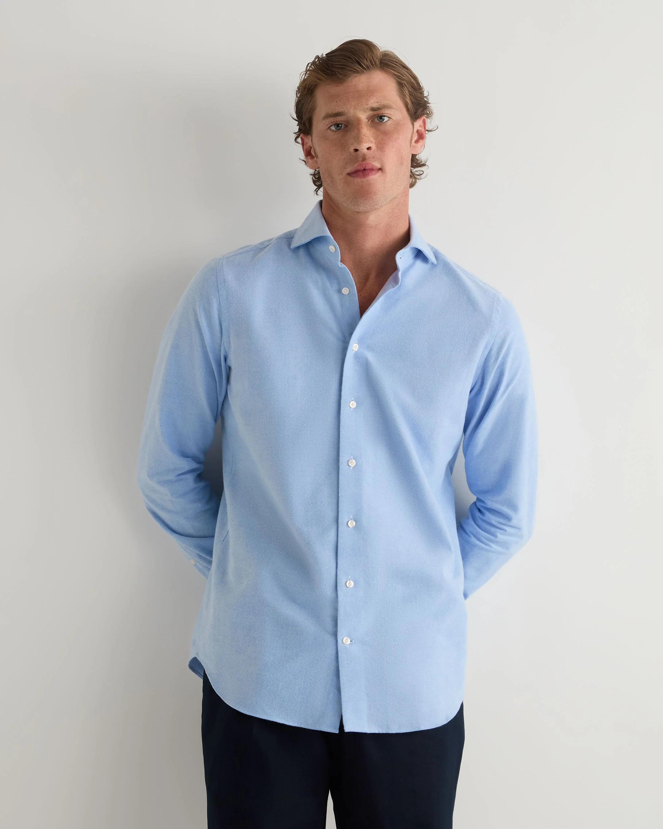 Men's Cannes Soft Cotton Flannel Shirt Blue