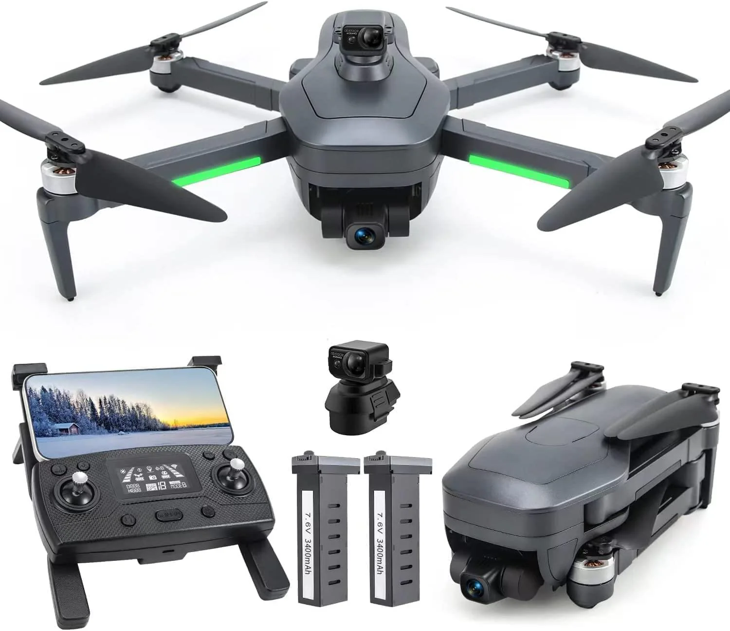 193MAX2 GPS Drone - with 4K HD Camera for Adults,9800ft HD Video Transmission,Obstacle Avoidance,3-Axis Gimbal Quadcopter with EIS Anti-shake ,Brushless Motor Level 7 Wind Resistance,Auto Return Home Professional Camera Drone