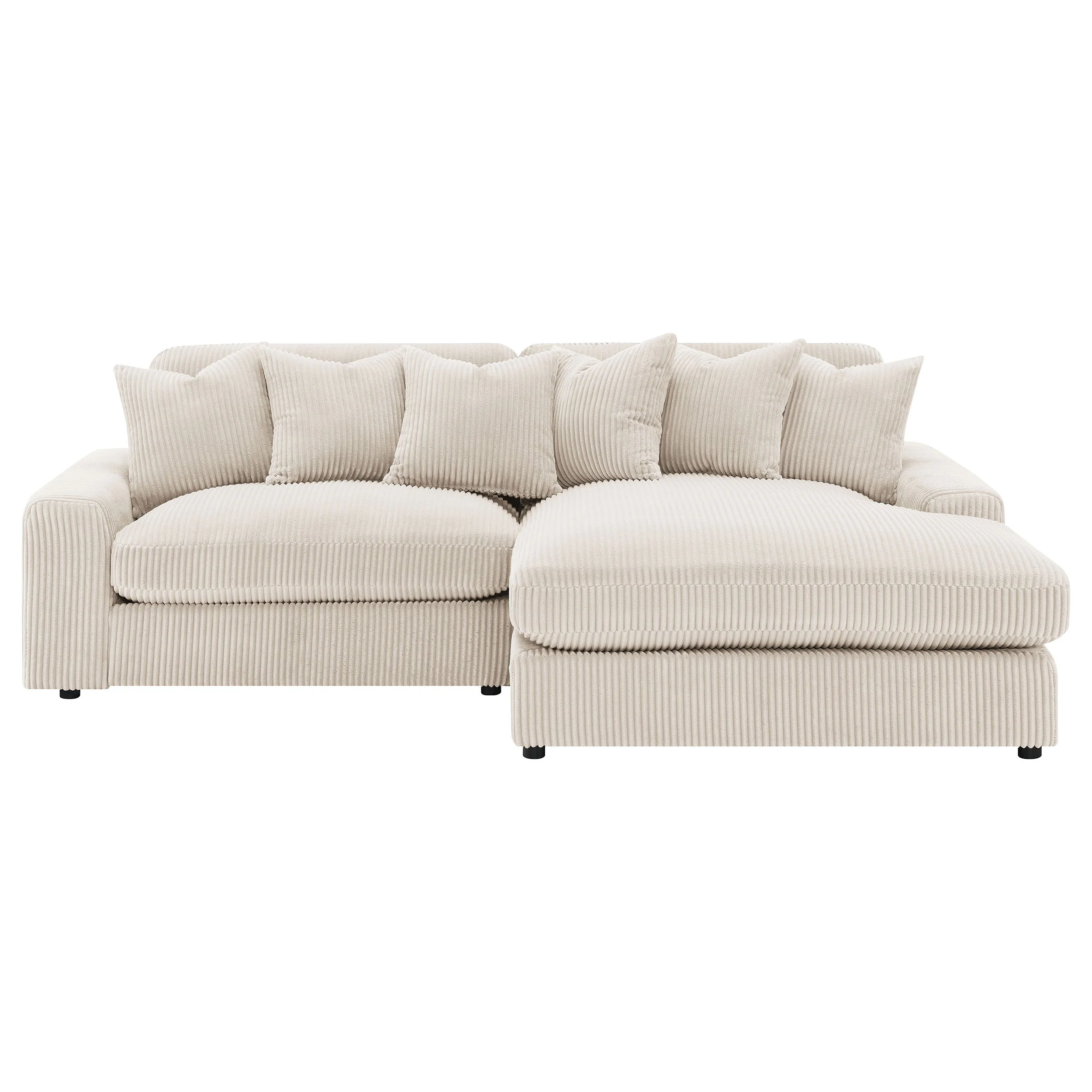 Blaine Upholstered Reversible Chaise Sectional Sofa Fog