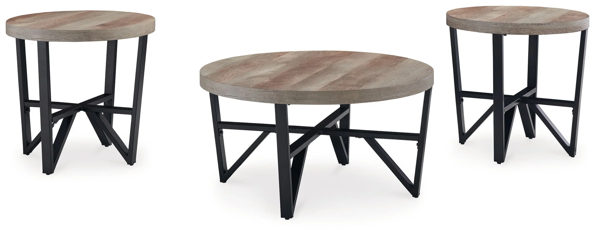 Deanlee - Occasional Table Set (Set of 3) - Grayish Brown / Black