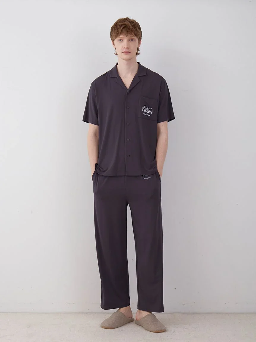 COOL MEN'S Rayon Logo Pajama Sleep Shirt