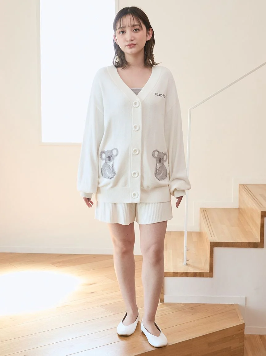 Koala Jacquard Airy Moco Cardigan