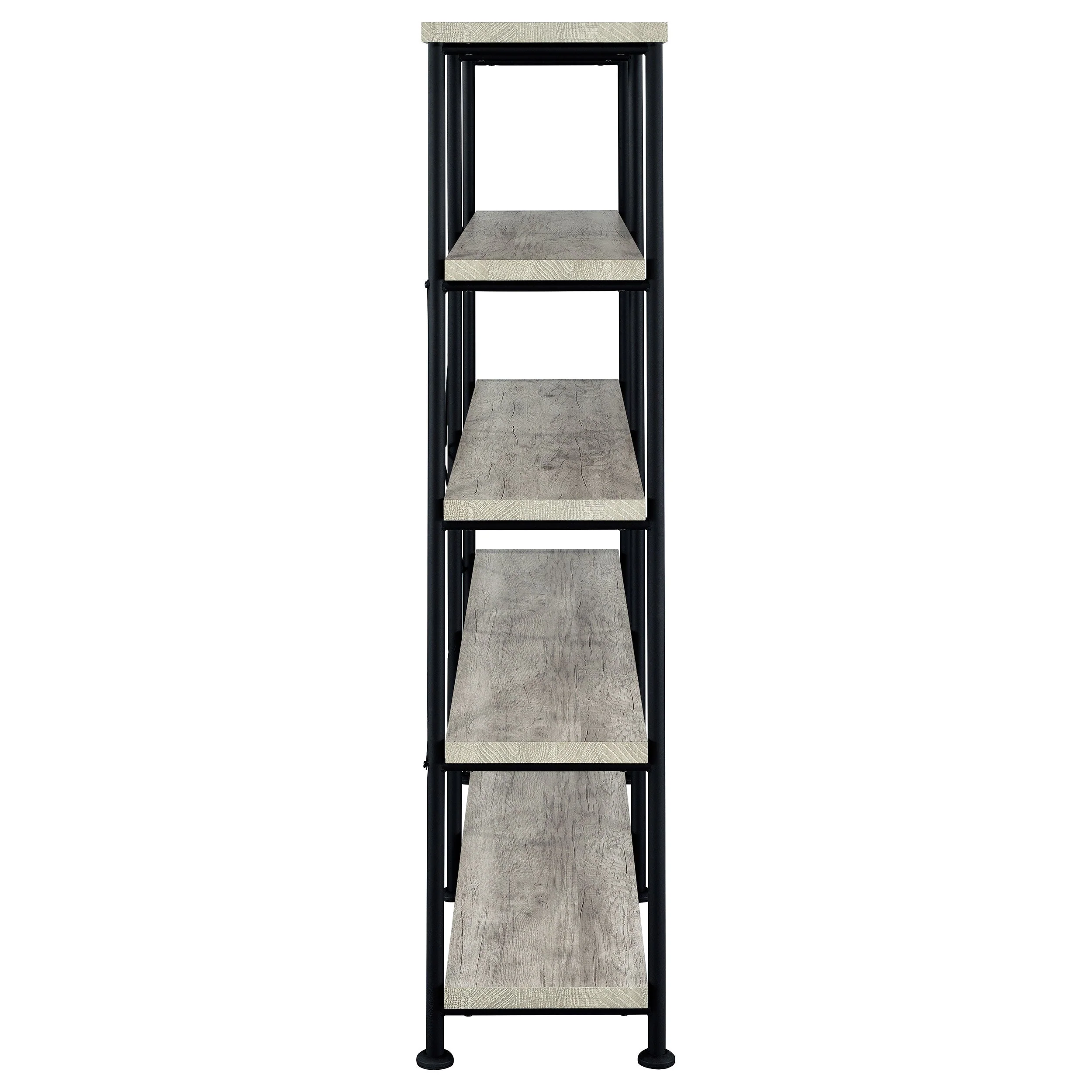 Analiese 63-inch 4-shelf Double Bookshelf Grey Driftwood
