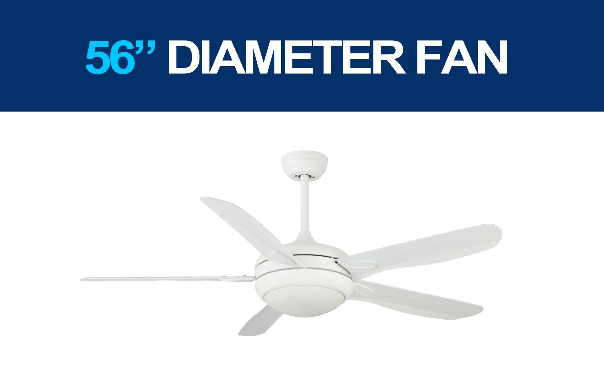 Daewoo 220 volt ceiling fan White with LED light remote 5 blades 220v 240 volts 50 hz DE-56CFW01