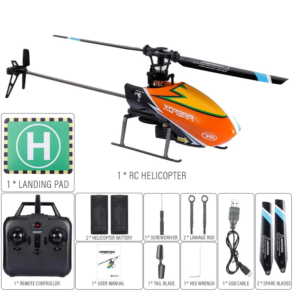 FIREFOX C129 Rc Helicopter - 4CH 6-axis Gyro Mini RC Helicopter Toys Gift for Adult Kids VS C119 / V911S Upgrade Version