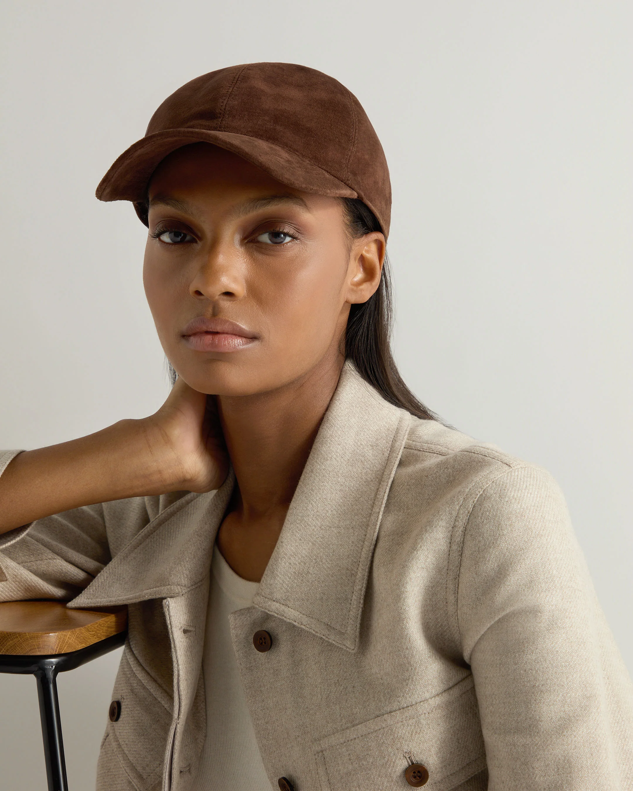 Unisex Suede Cap Brown