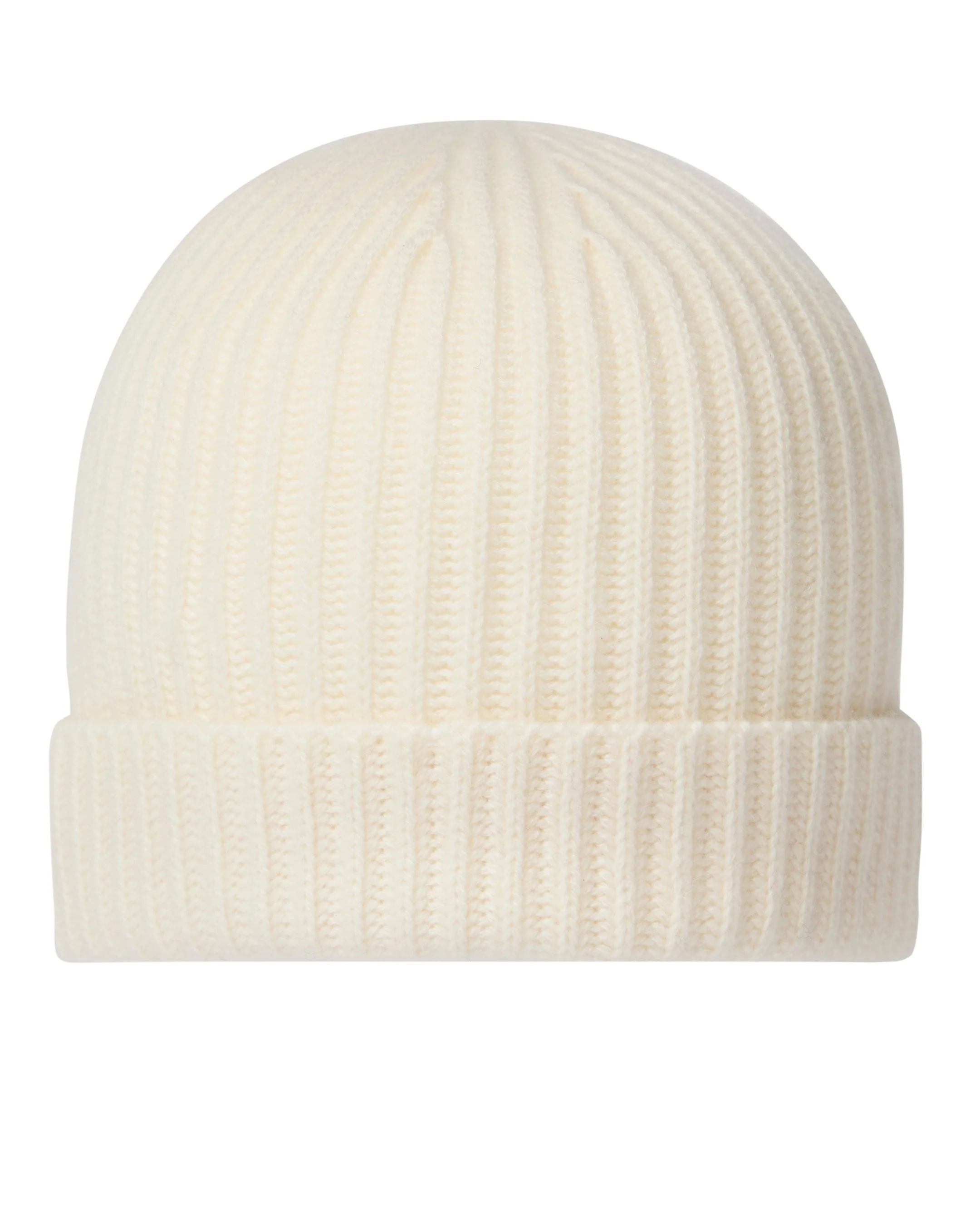 Unisex Ribbed Cashmere Hat New Ivory White