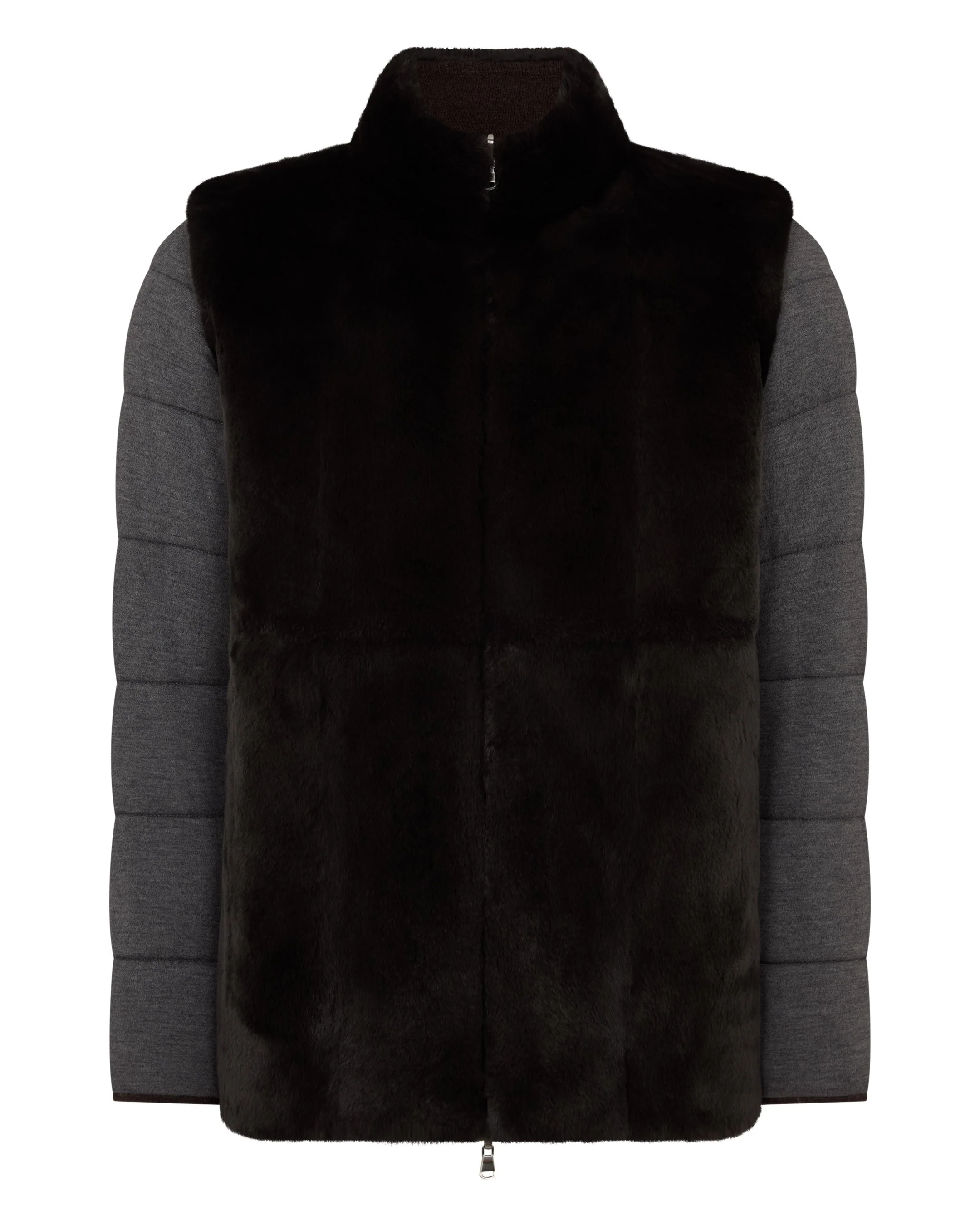 Men's Whistler Fur Quilted Cashmere Jacket Chocolate Brown