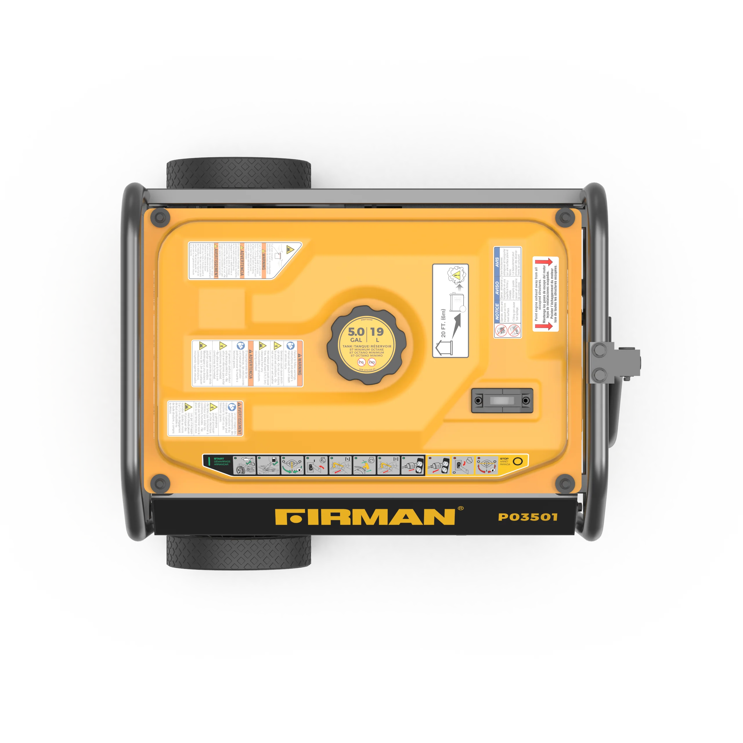 Gas Portable Generator 4450W Recoil Start 120V