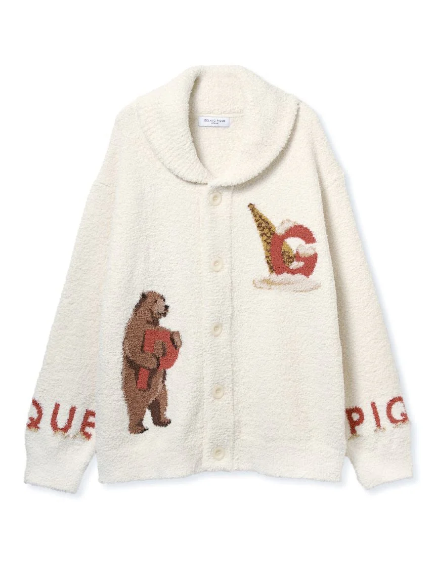 Men's Powder Forest Bear Jacquard Cowichan Cardigan