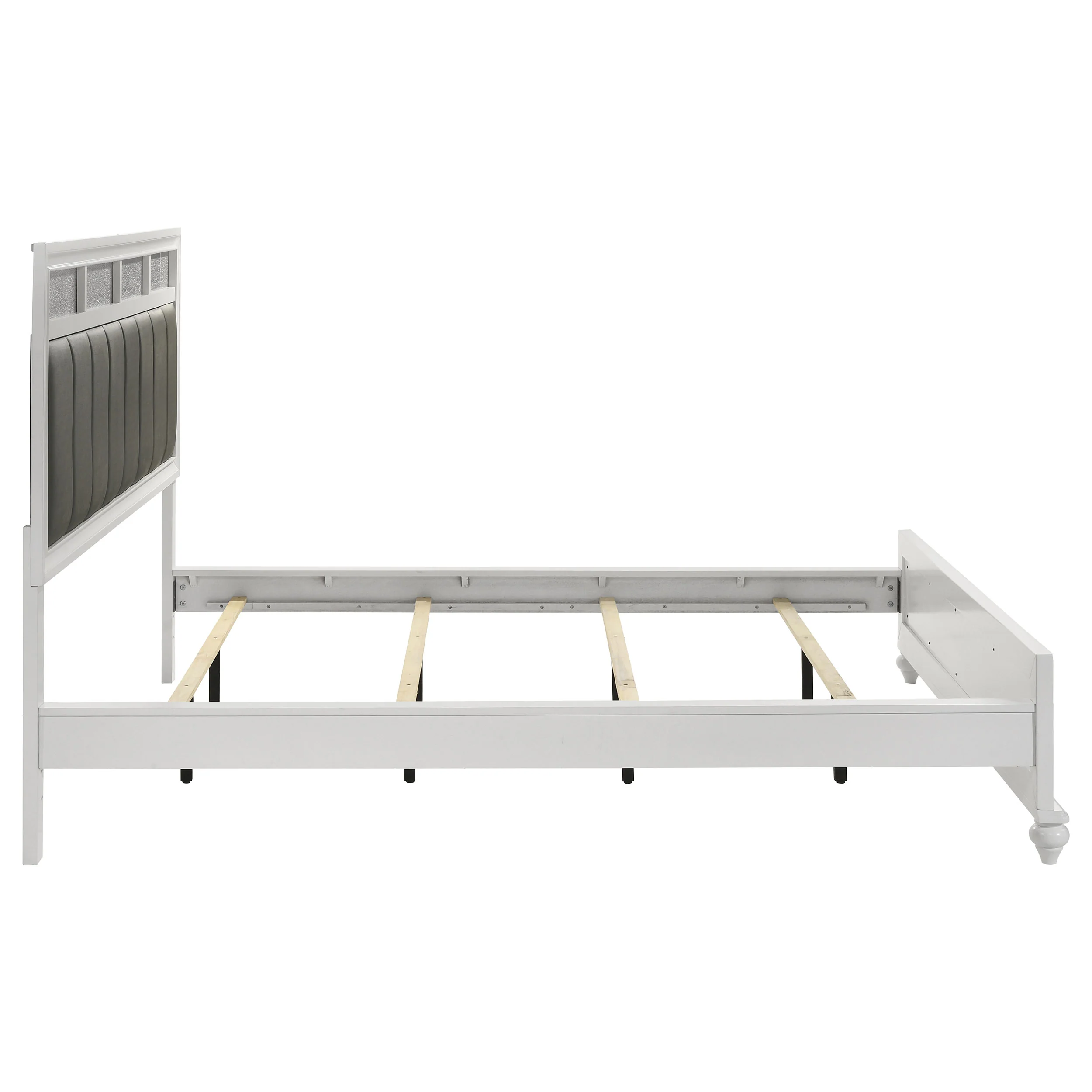 Barzini Wood  Panel Bed White