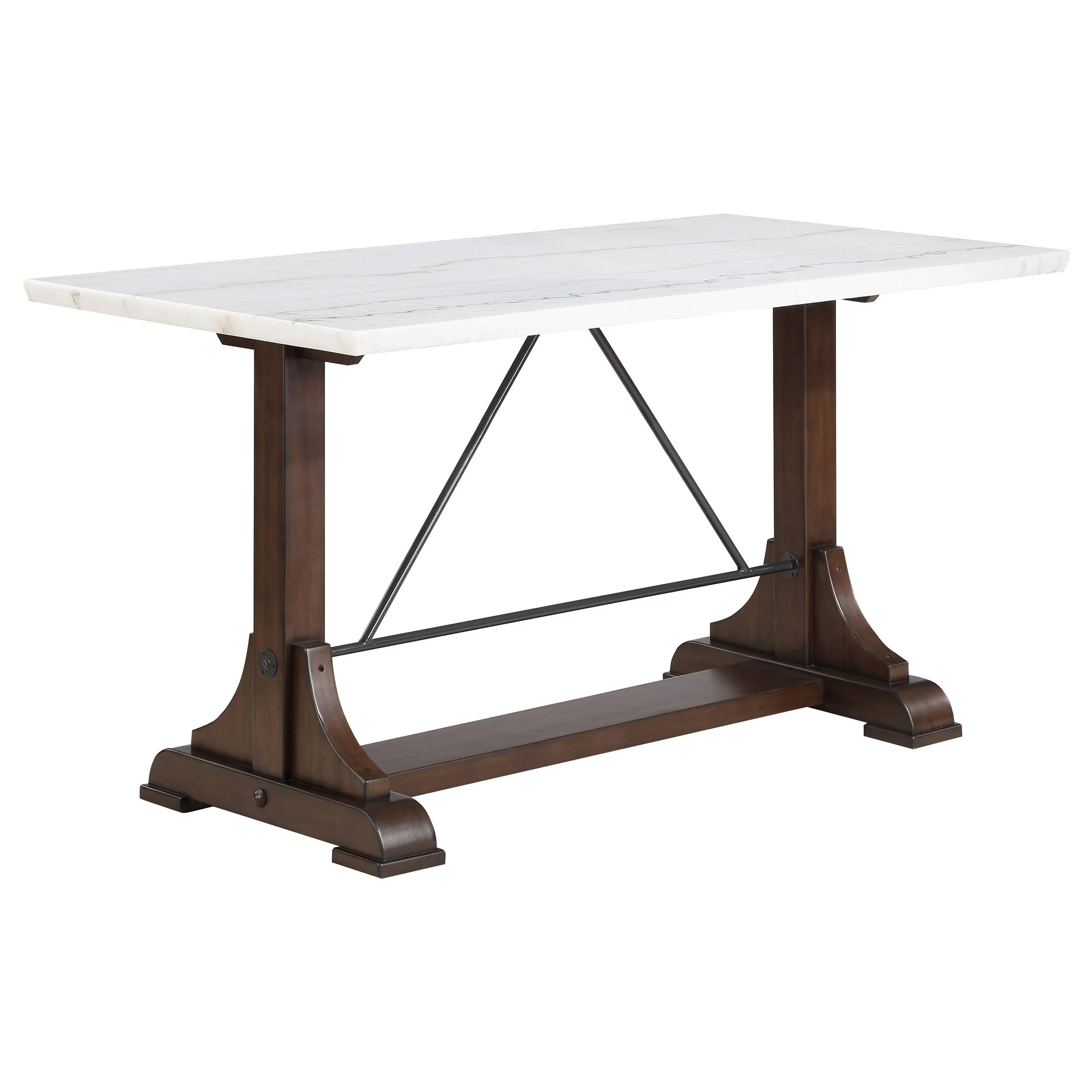 Aldrich  Marble Counter Height Dining Table Set White
