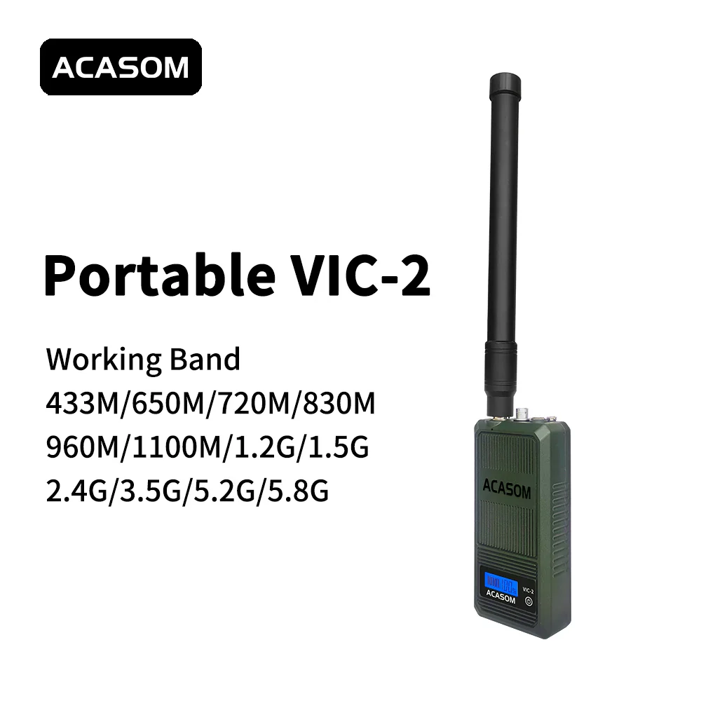 ACASOM Portable VIC-2 700MHz-800MHz FPV Drone Jammer - 10W 20W 30W 40W 50W 60W RF High Power Wireless Signal Sweep Signal Source For RF High Power VCO