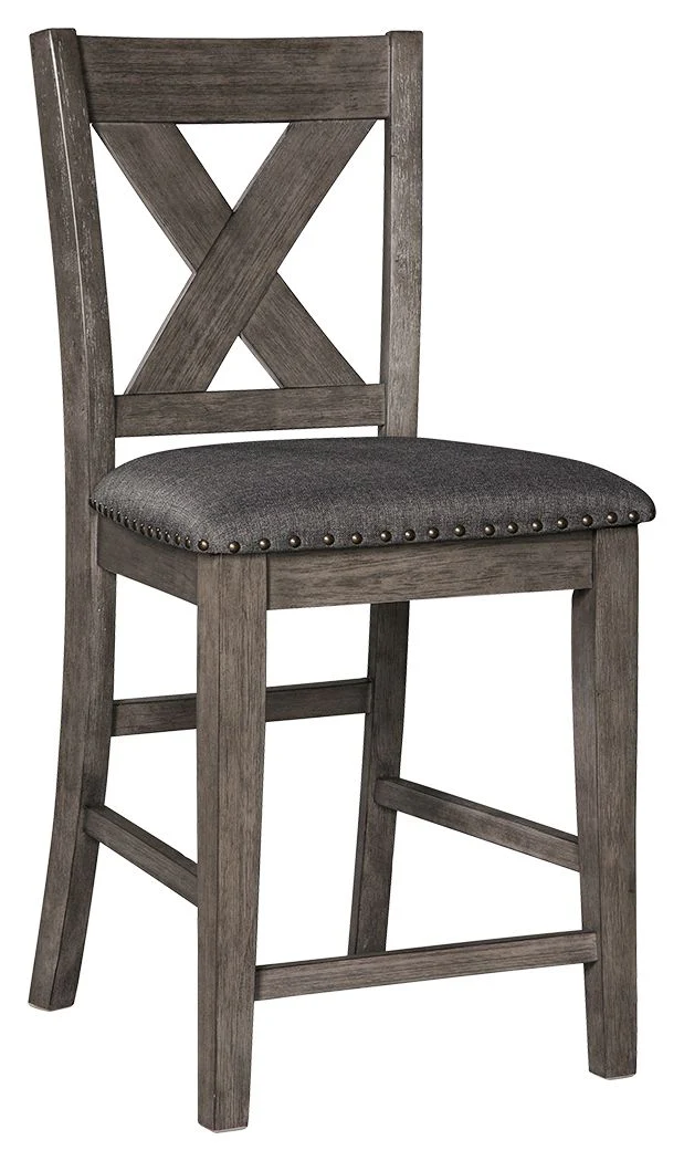Caitbrook - Upholstered Barstool (Set of 2) - Gray