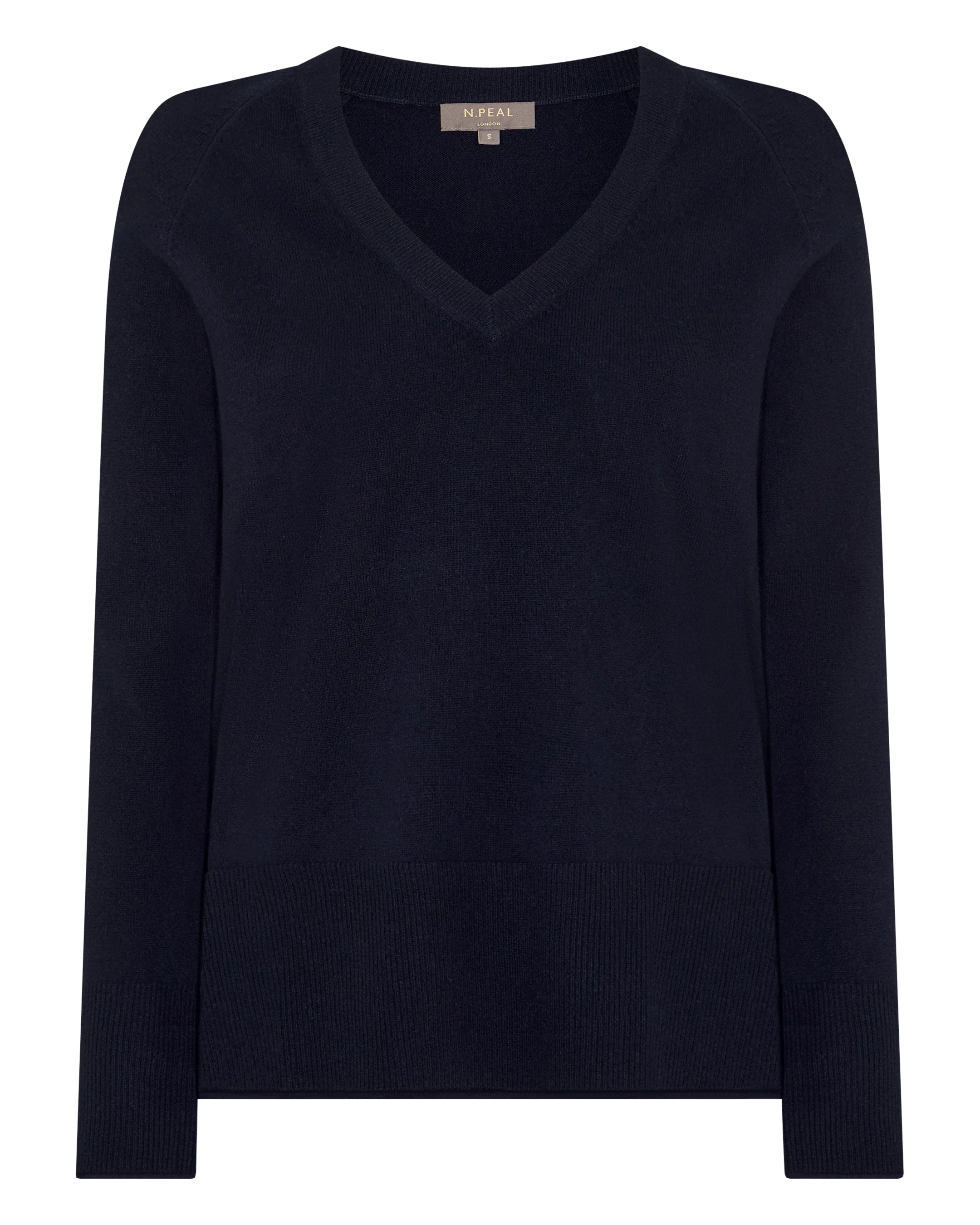 Women's Relaxed V Neck Cashmere Sweater Navy Blue
