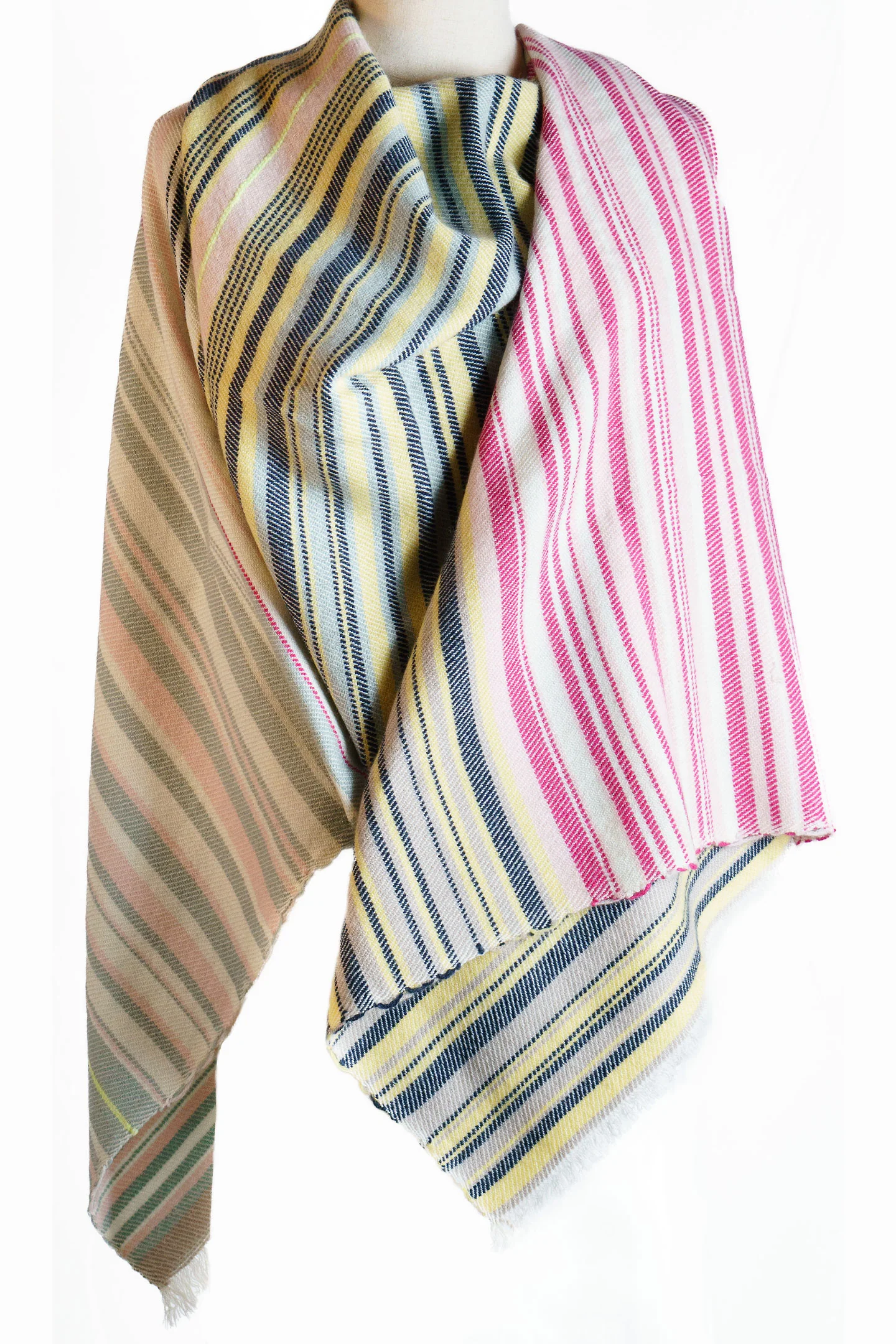 Pure Multicolored Cashmere Shawl Wrap