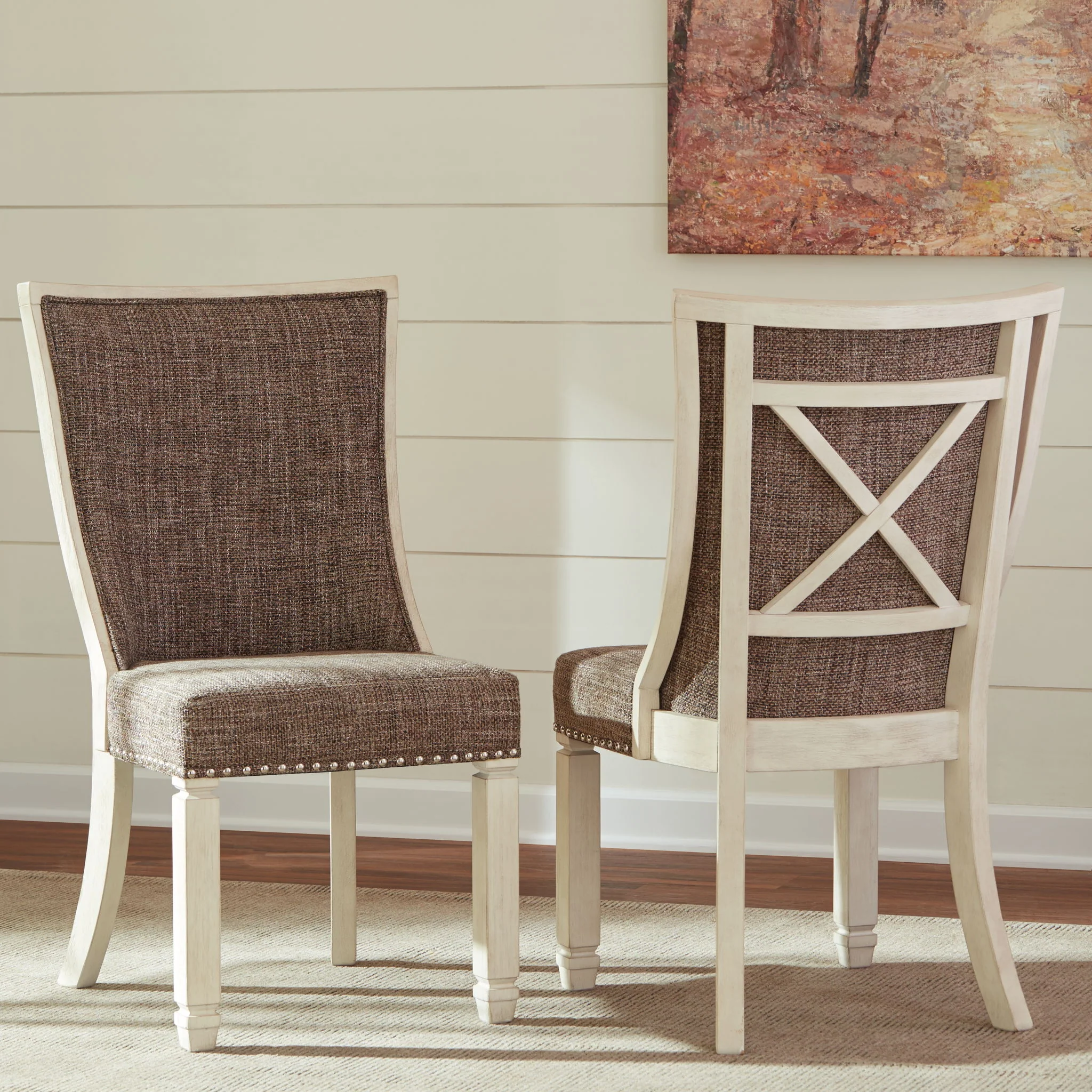 Bolanburg - Dining UPH Side Chair (Set of 2) - Lattice Back - Brown / Beige