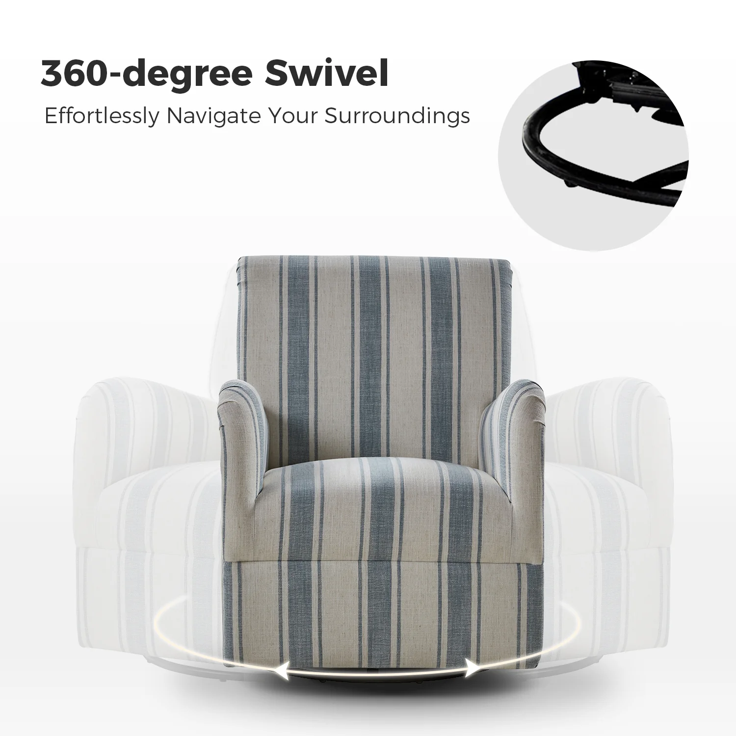 Alice Swivel Armchair in Blue