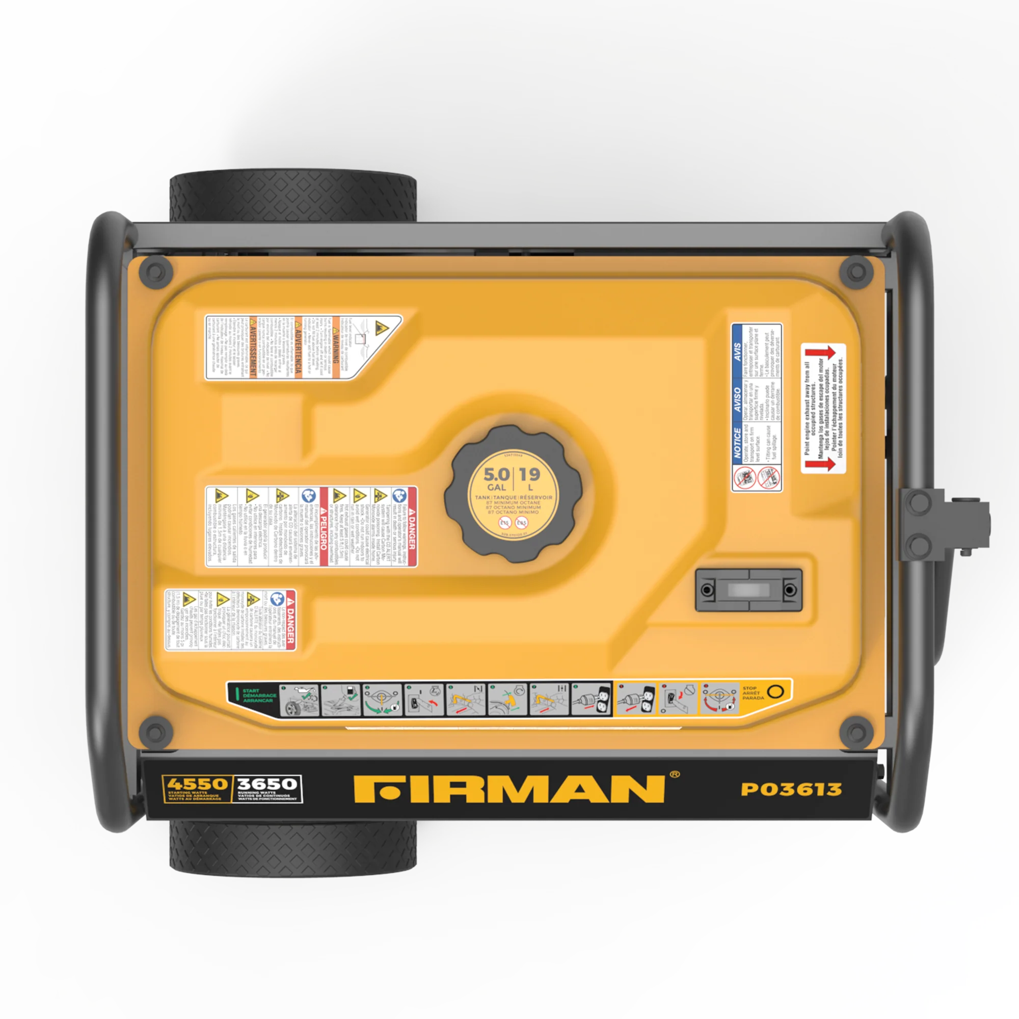 Gas Portable Generator 4550W Recoil Start 120V with CO Alert