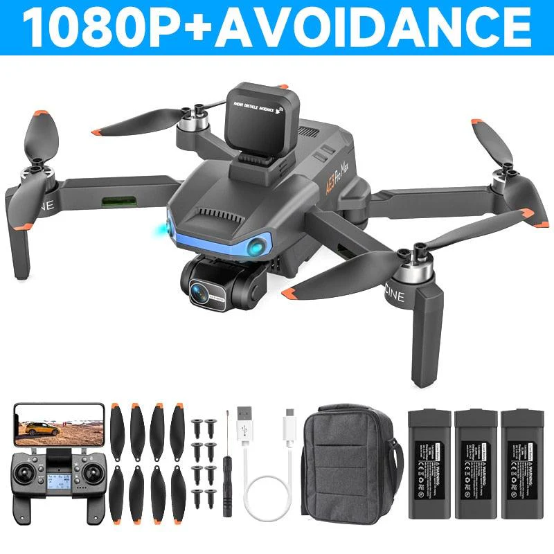 AE3 / AE3 PRO Max GPS Drone - 4K HD Dual Camera Professional Dron FPV EIS 3-Axis Gimbal Radar Obstacle Avoidance Quadcopter RC Toys Professional Camera Drone