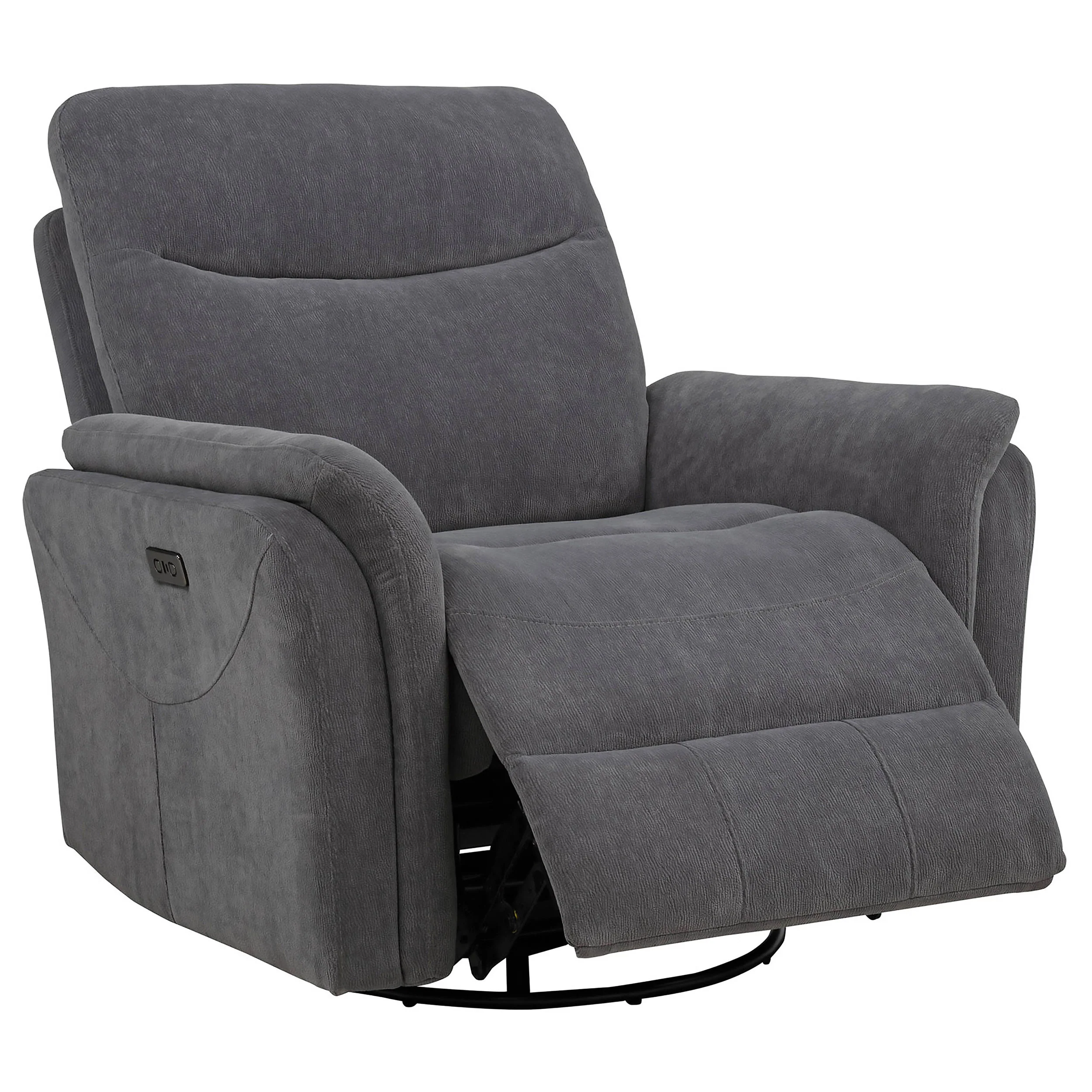 Adler Upholstered Power Swivel Glider Recliner