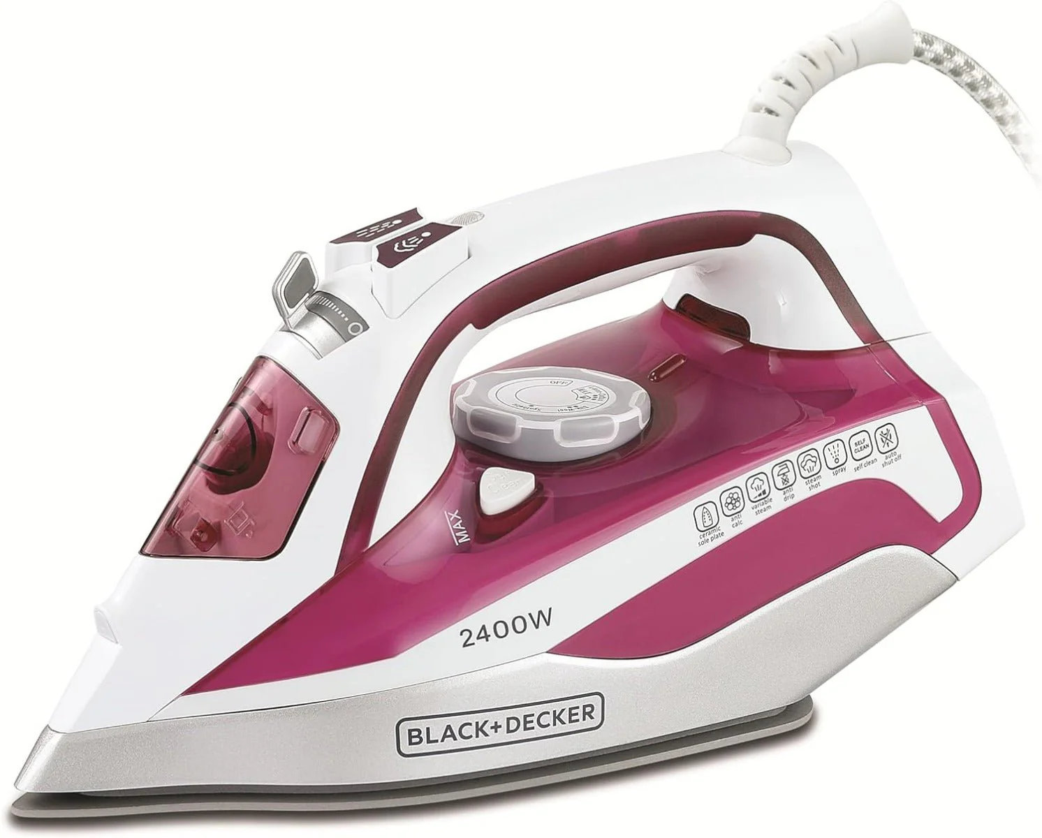 Black & Decker 220 volts iron 2400 watts model X2400b5  2400 Watts Auto Shut Off Steam Iron 220v 240 volts 50 hz