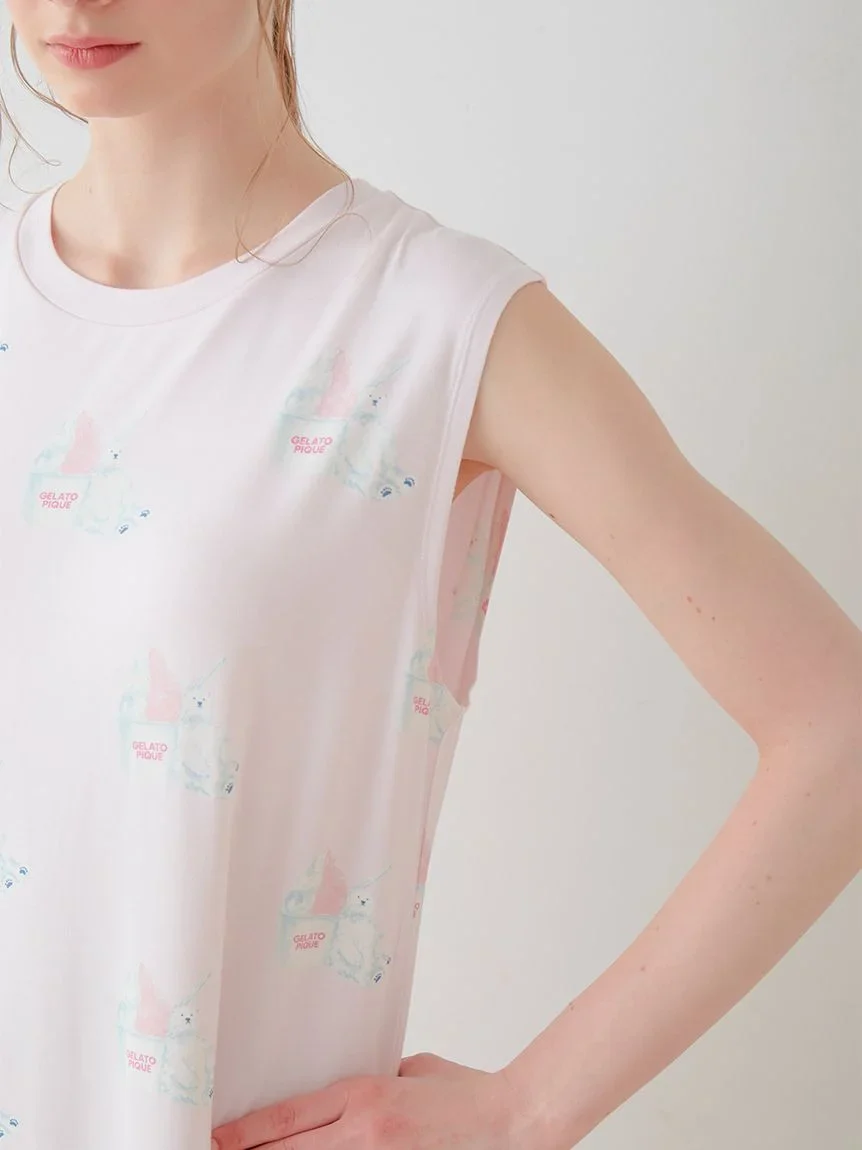 COOL Polar Bear Motif Sleeveless Maxi Dress