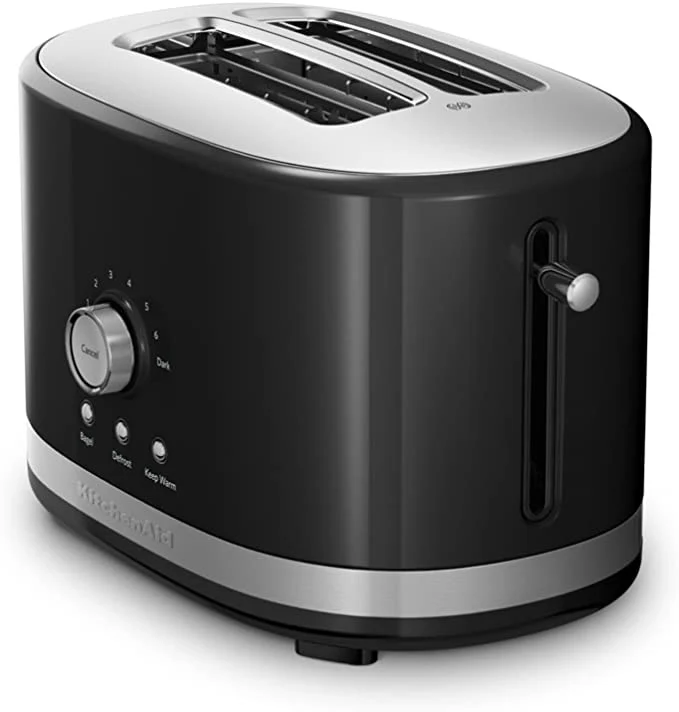 KitchenAid 220 volt 5KMT2116 Wide slot 2 slice Toaster 220v 240 volts Onyx Black color 5KMT2116OB