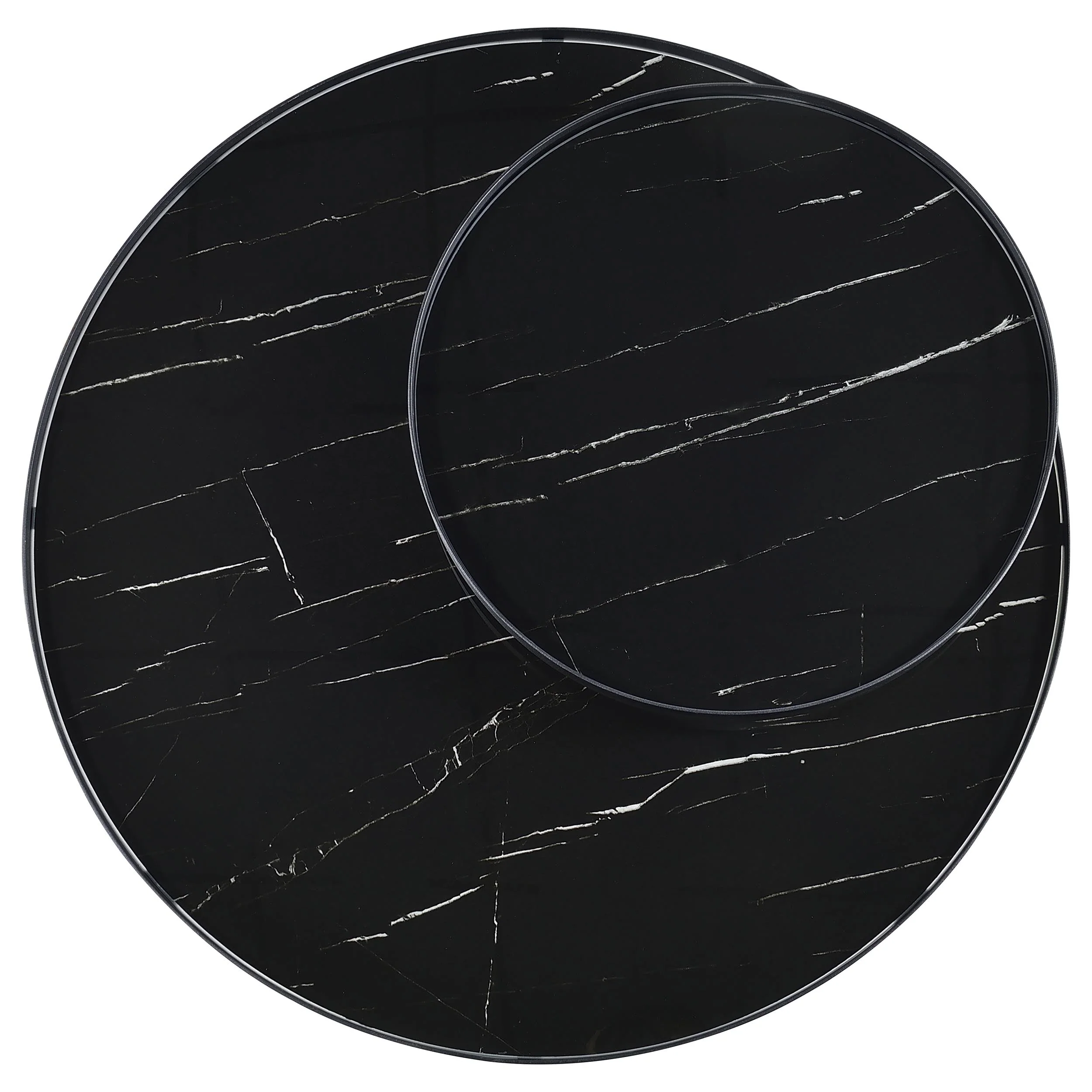 Briggs  Round Coffee and End Table Set Black