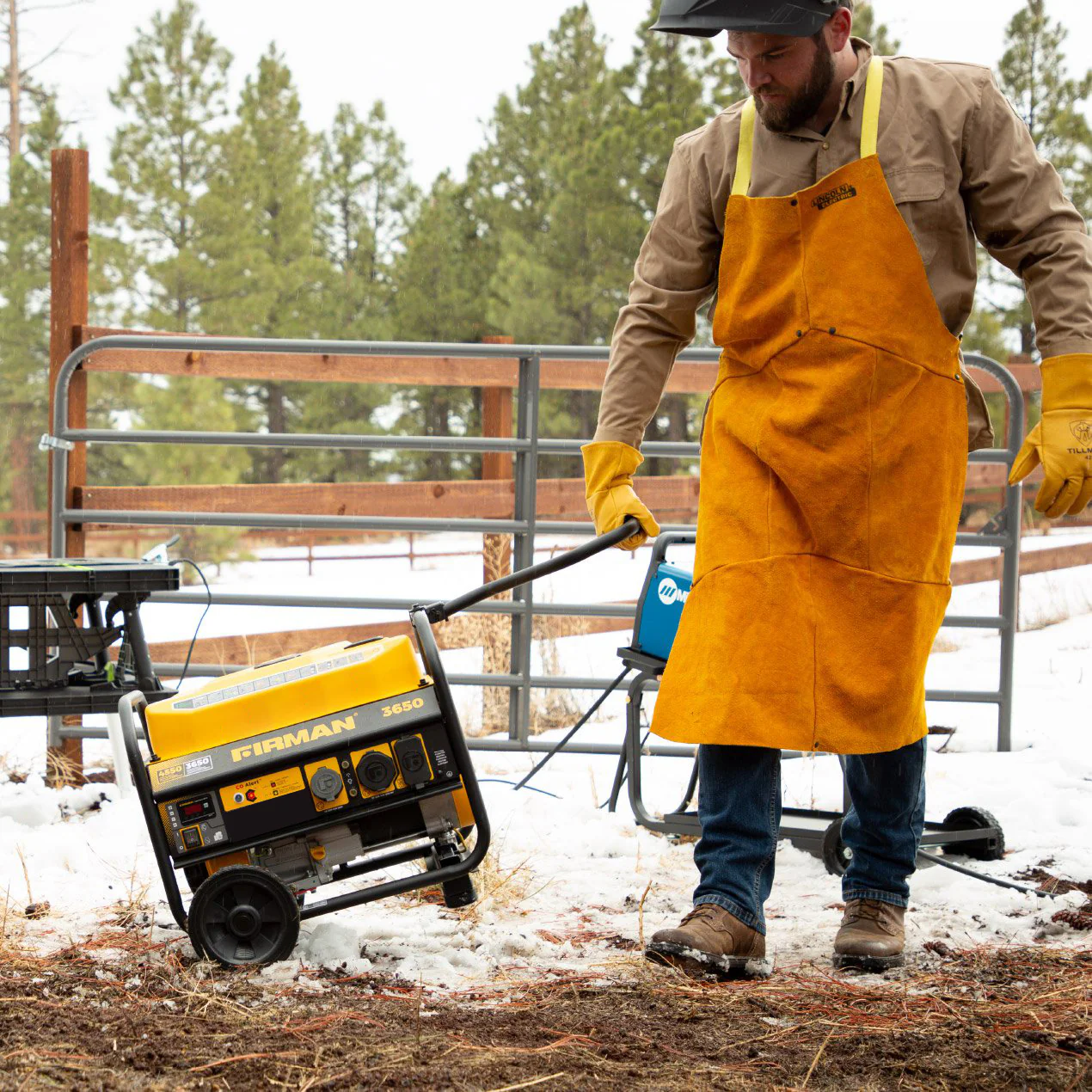 Gas Portable Generator 4550W Recoil Start 120V with CO Alert