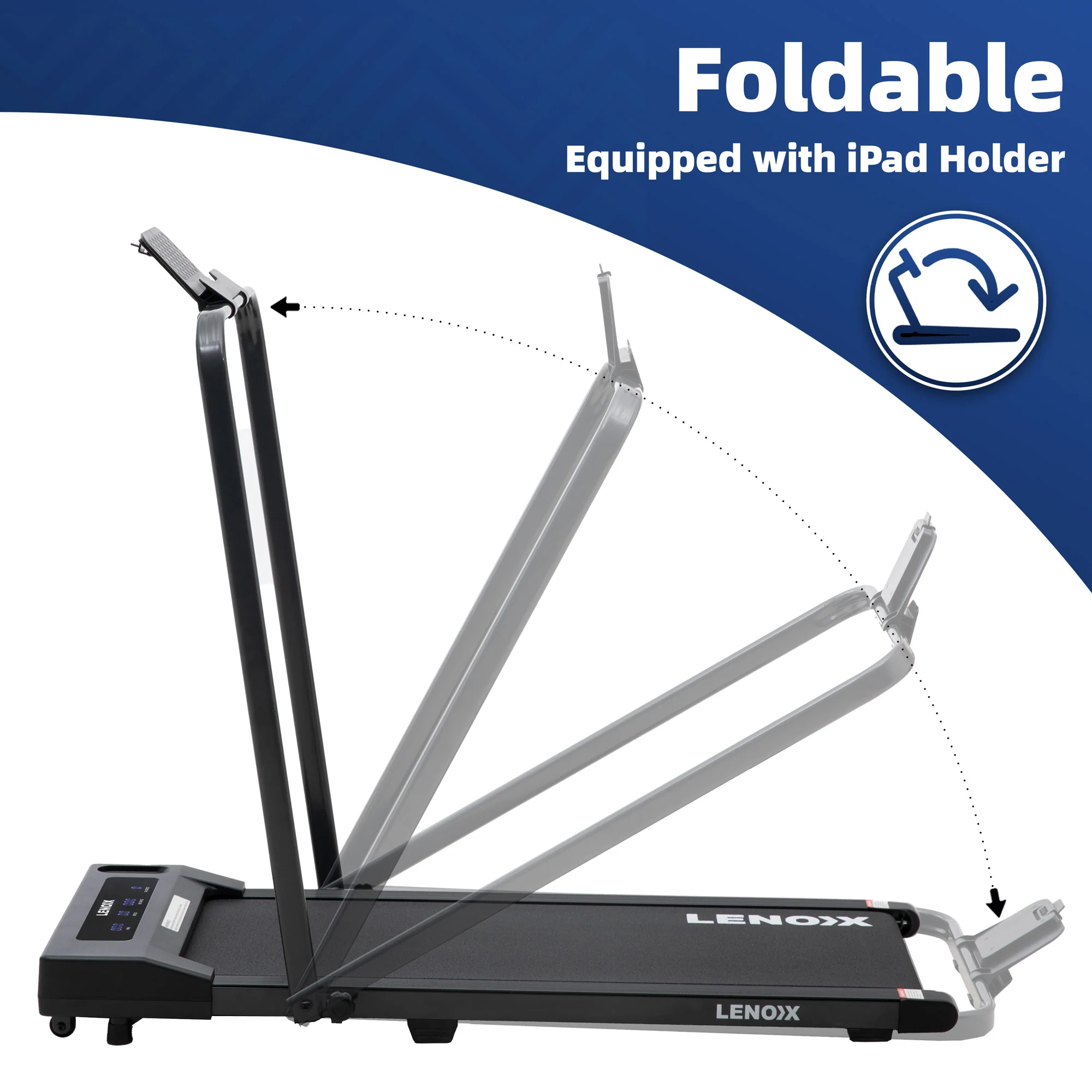 2HP Walking Pad Treadmill w/ Remote, Foldable Handrail, and Tablet Holder