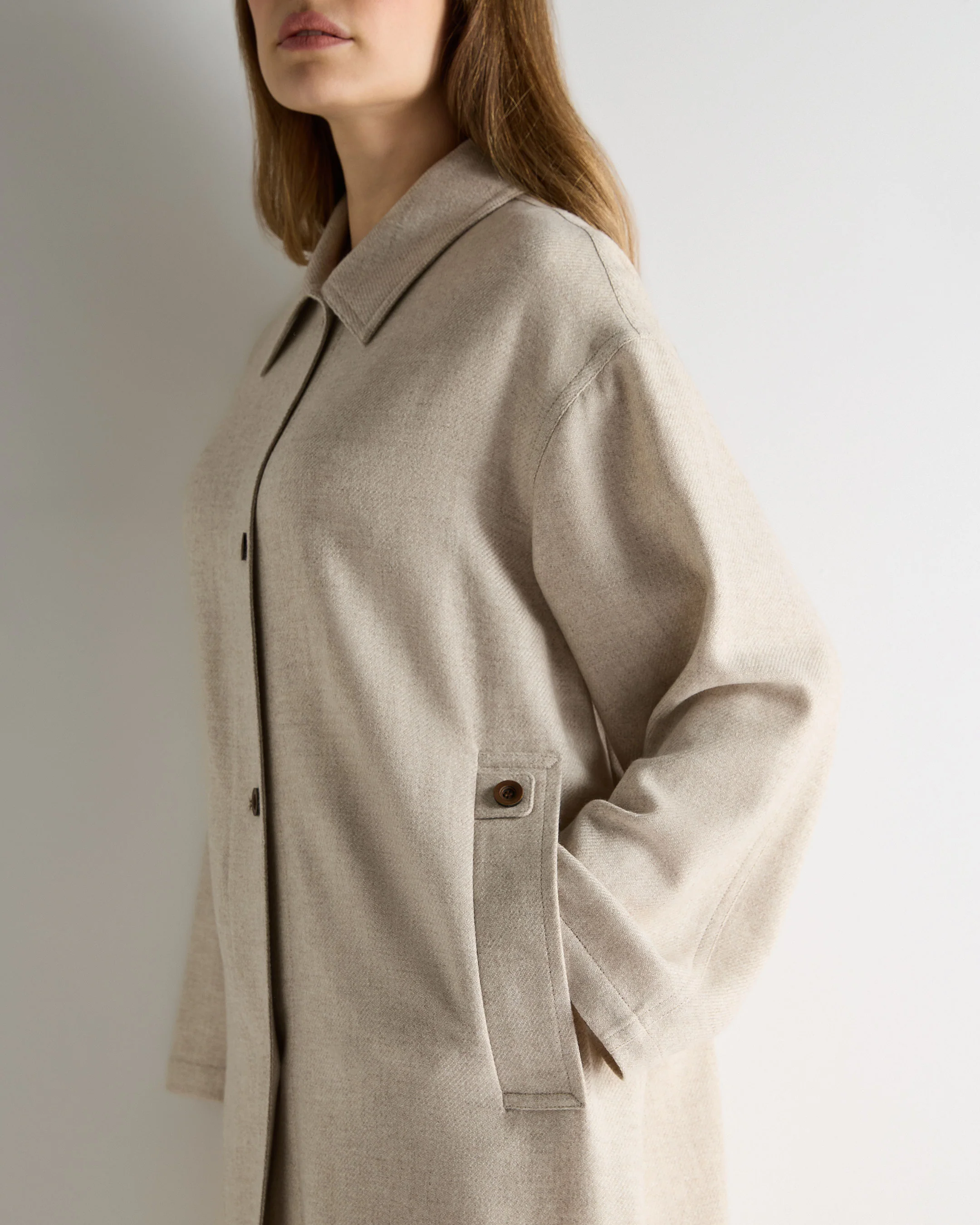 Women's Woven Cashmere Coat Beige Brown