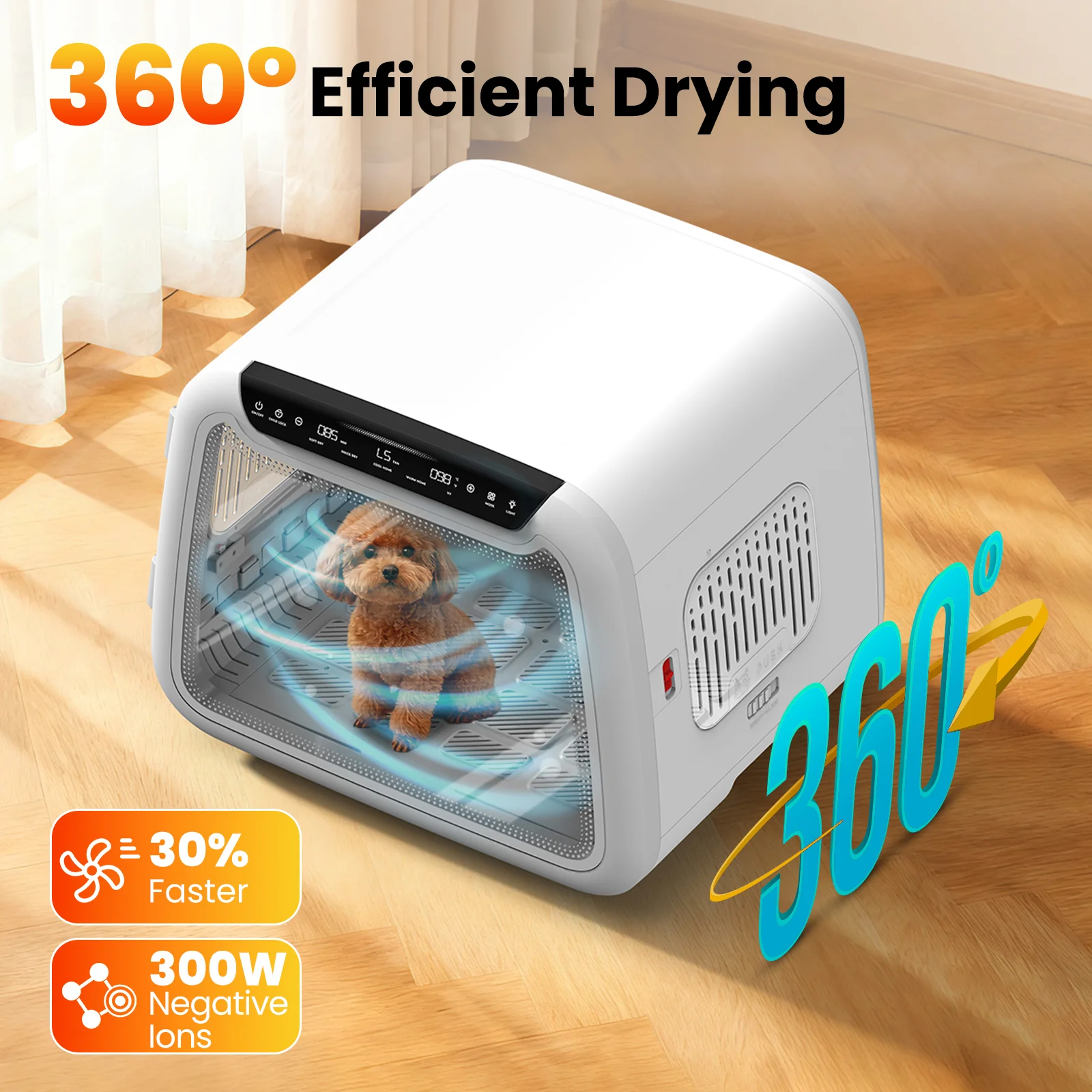 Airrobo Pet Dryer Box PD10, 360° Efficient Automatic and Quiet Box with Smart Temperature Control, Ideal for Small Dogs (50L Drybo Plus Pet Dryer Box)