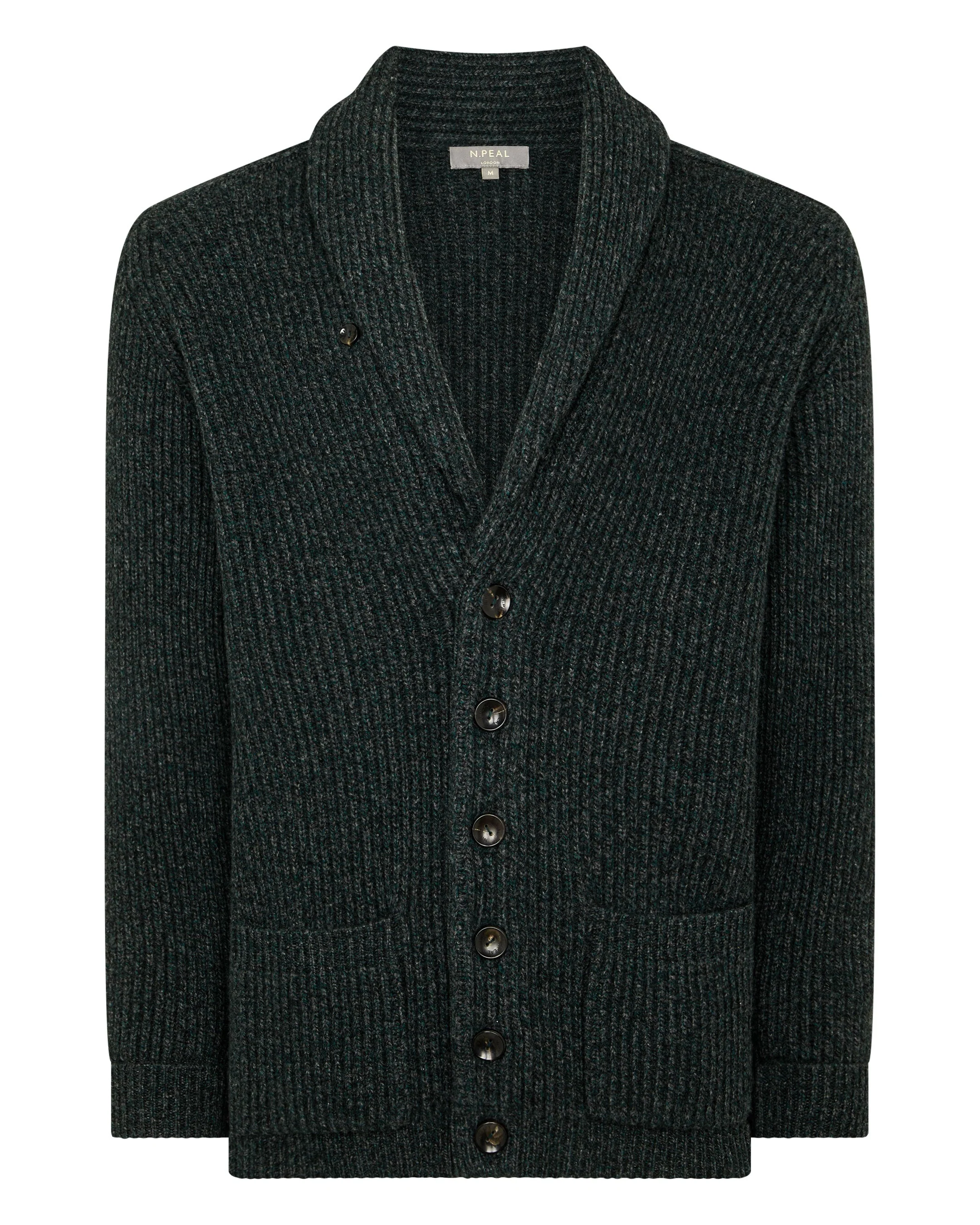 Men's Kensington Cashmere Cardigan Green Melange