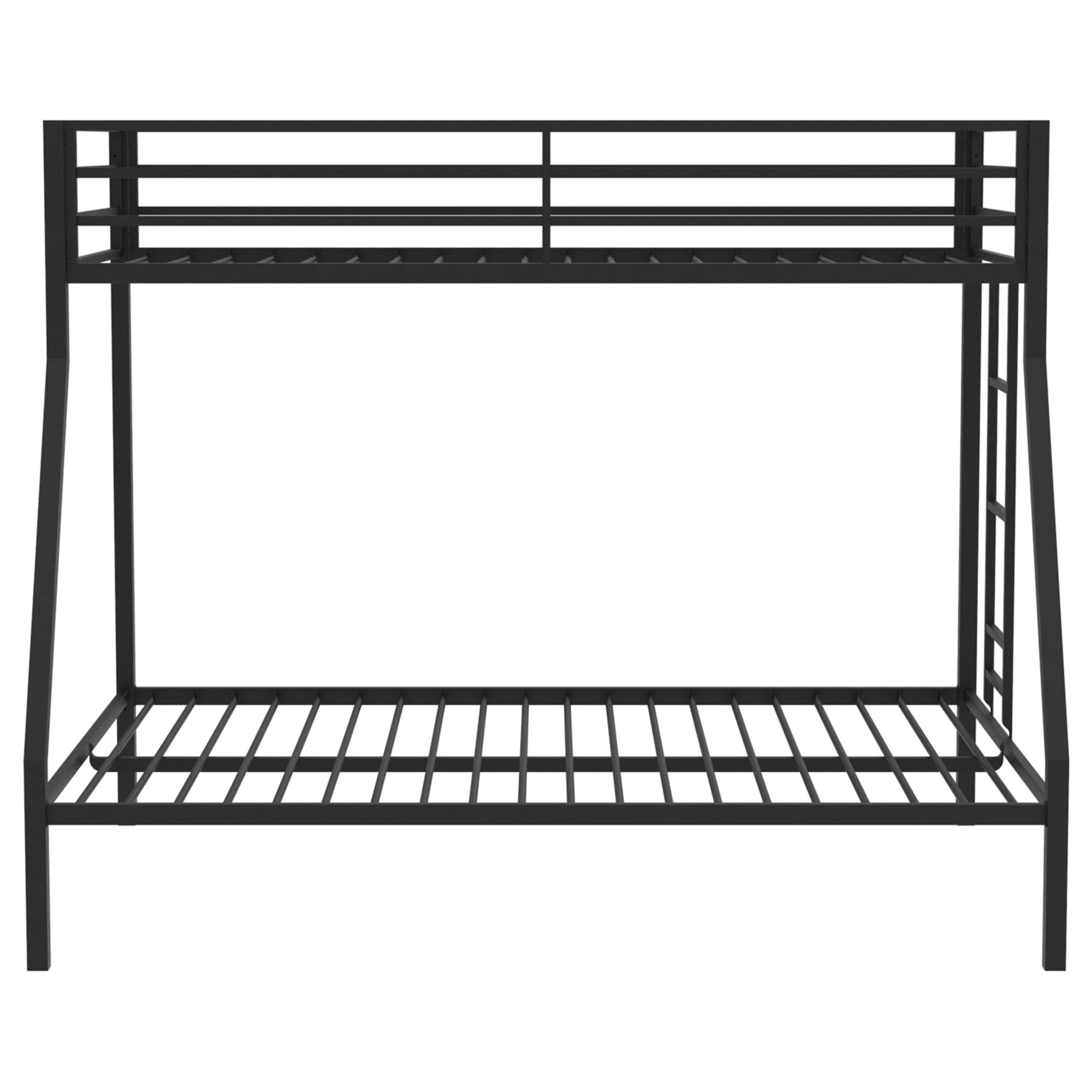 Alevera Metal Bunk Bed with Ladder Black