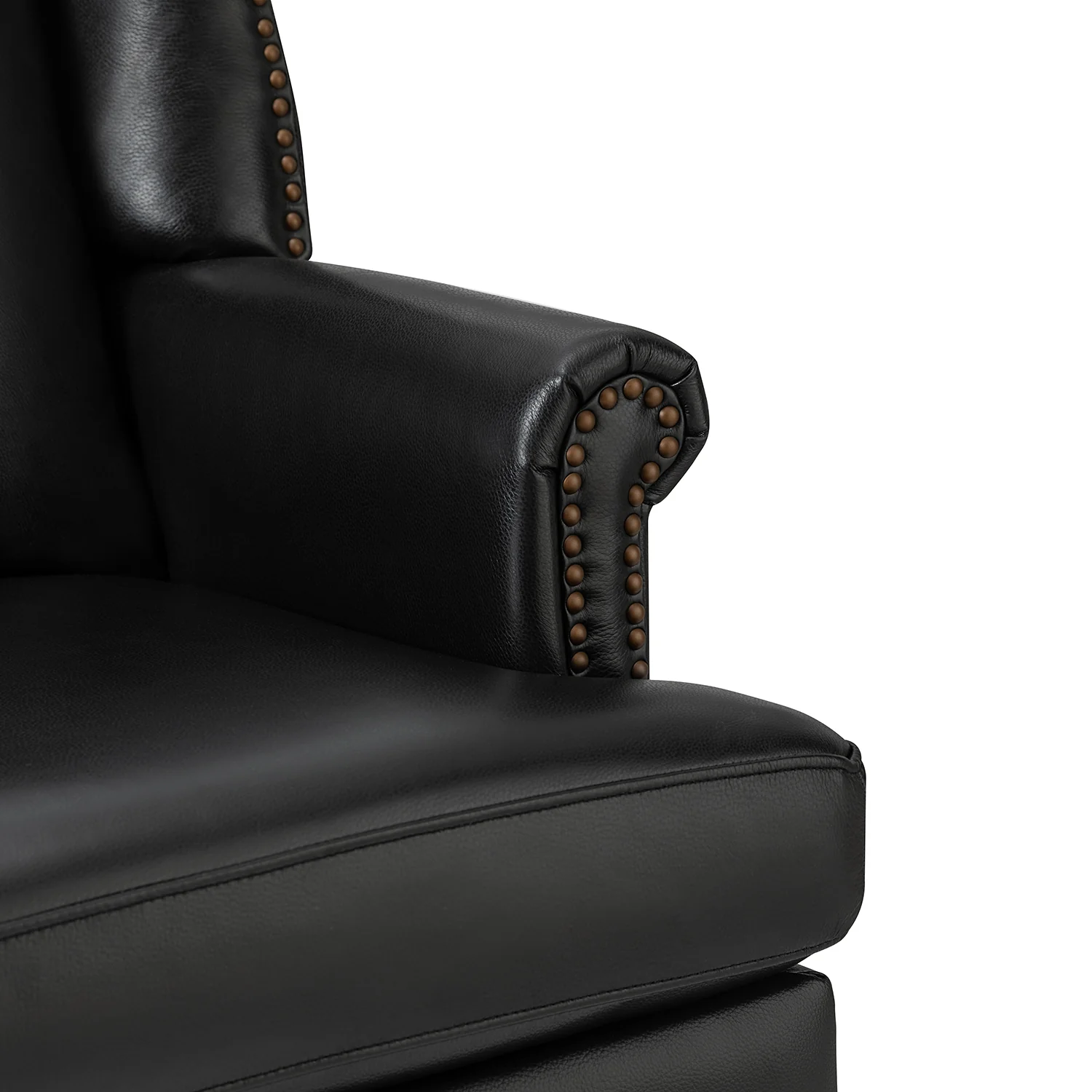 Baptist Genuine Leather Armchair in Black