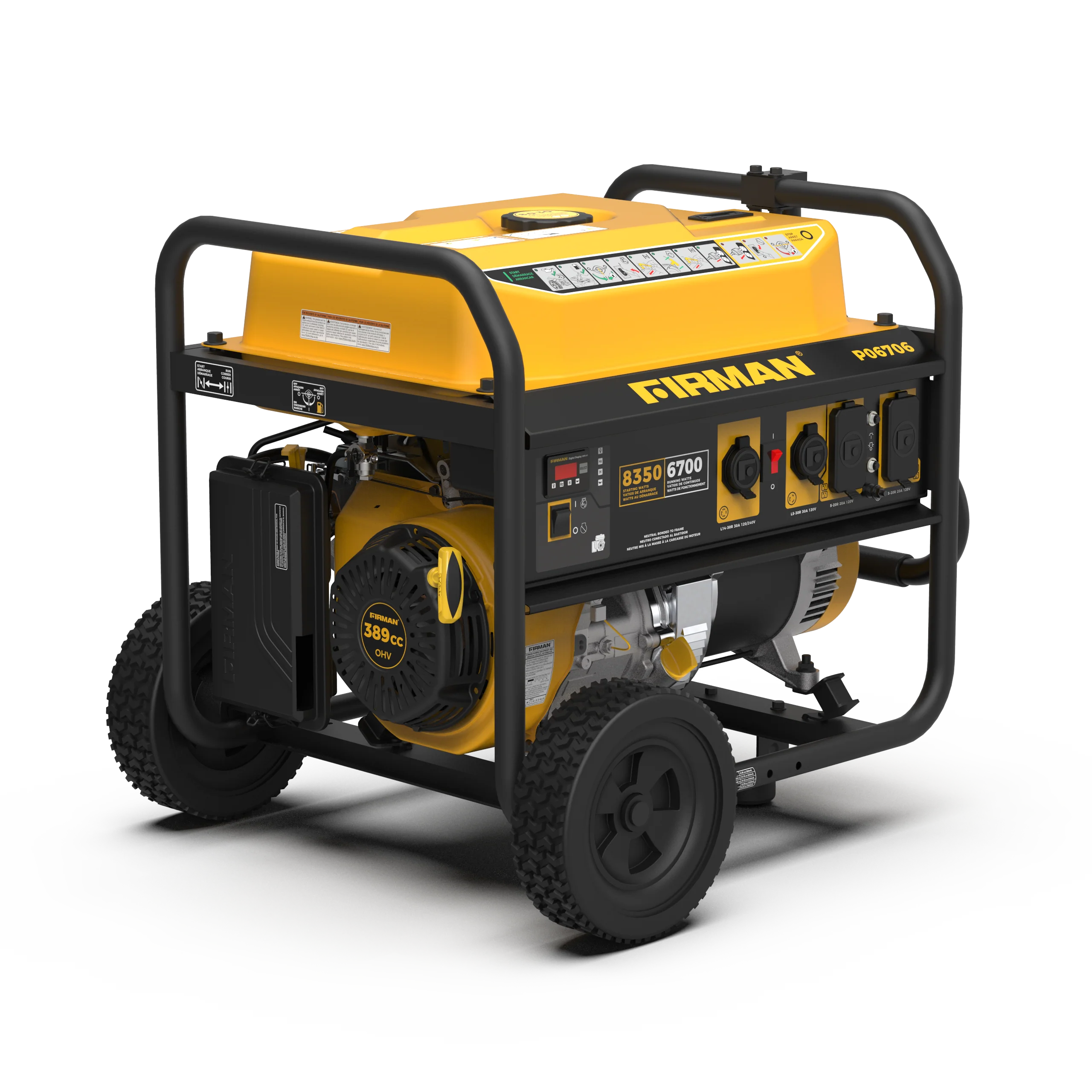 Gas Portable Generator 8350W Recoil Start 120/240V