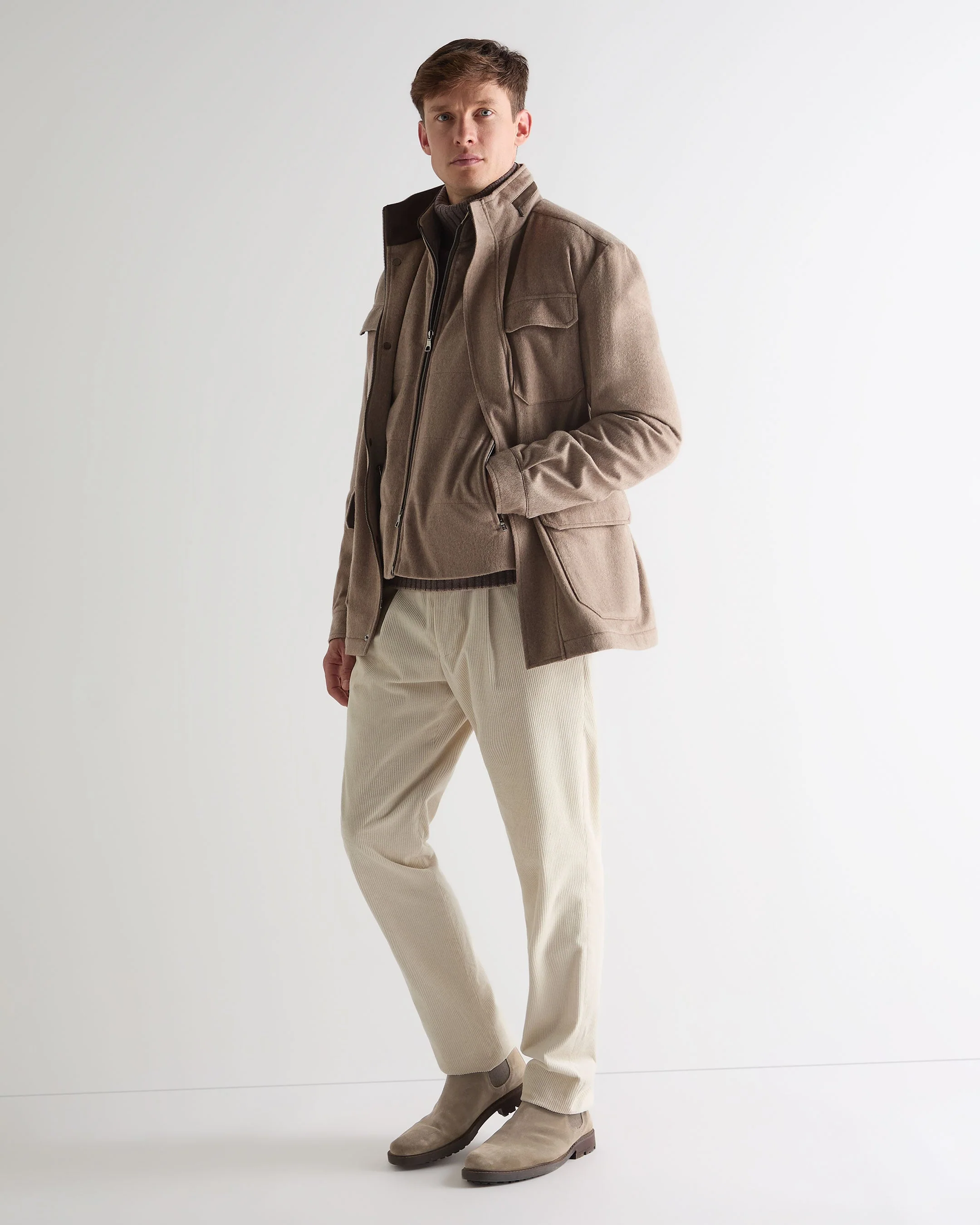 Men's Belgravia Cashmere Gilet Taupe Brown