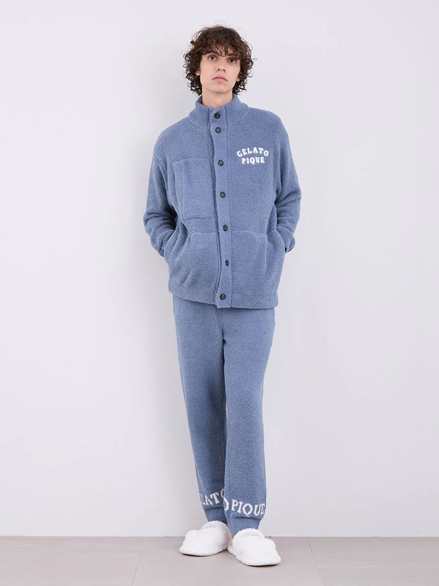 Mens Powder Gelato Monster Button-Front Lounge Cardigan