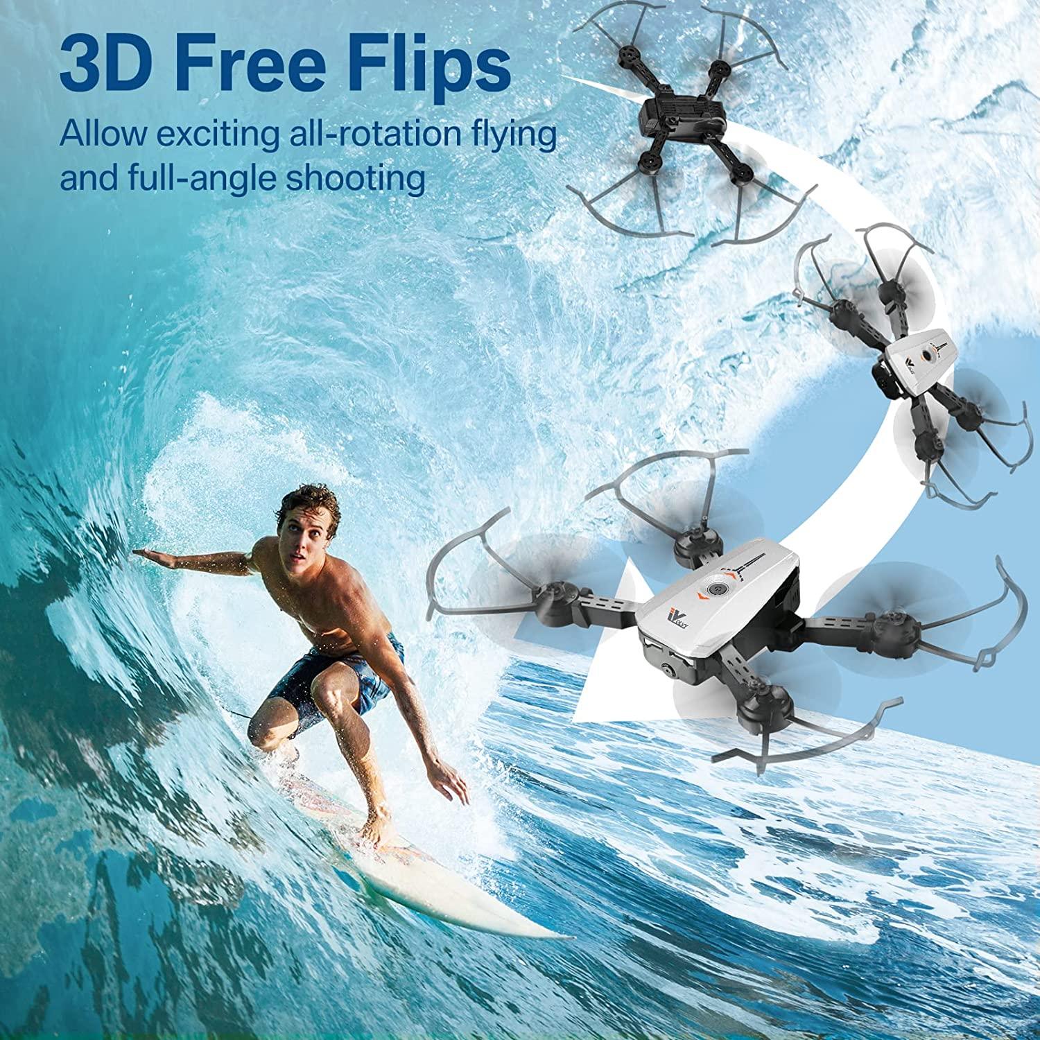 ATTOP X-Pack 3 Camera Drone - FPV Drone with Camera 1080P 164fts Range RC Drone with Voice/Gesture/Gravity Control Gift Ideas