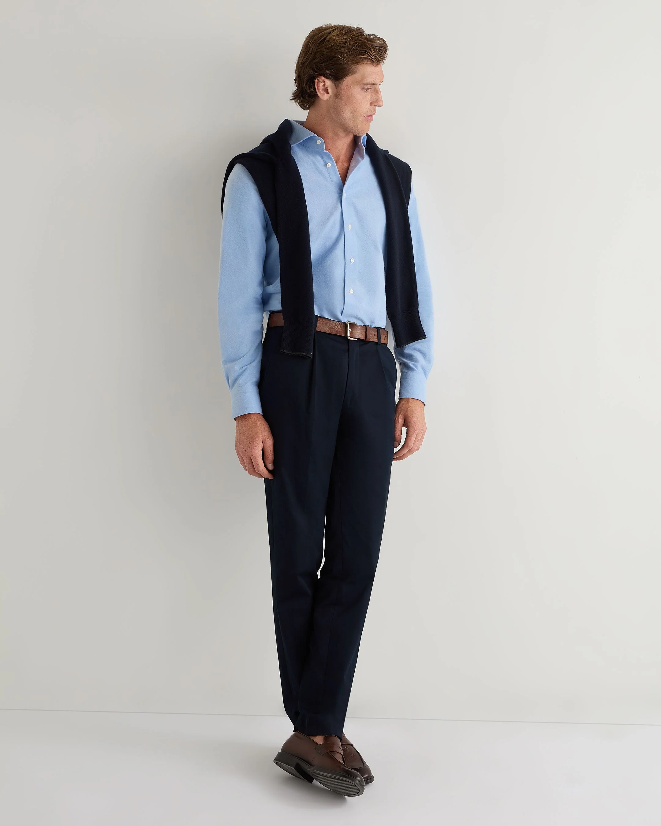 Men's Cannes Soft Cotton Flannel Shirt Blue