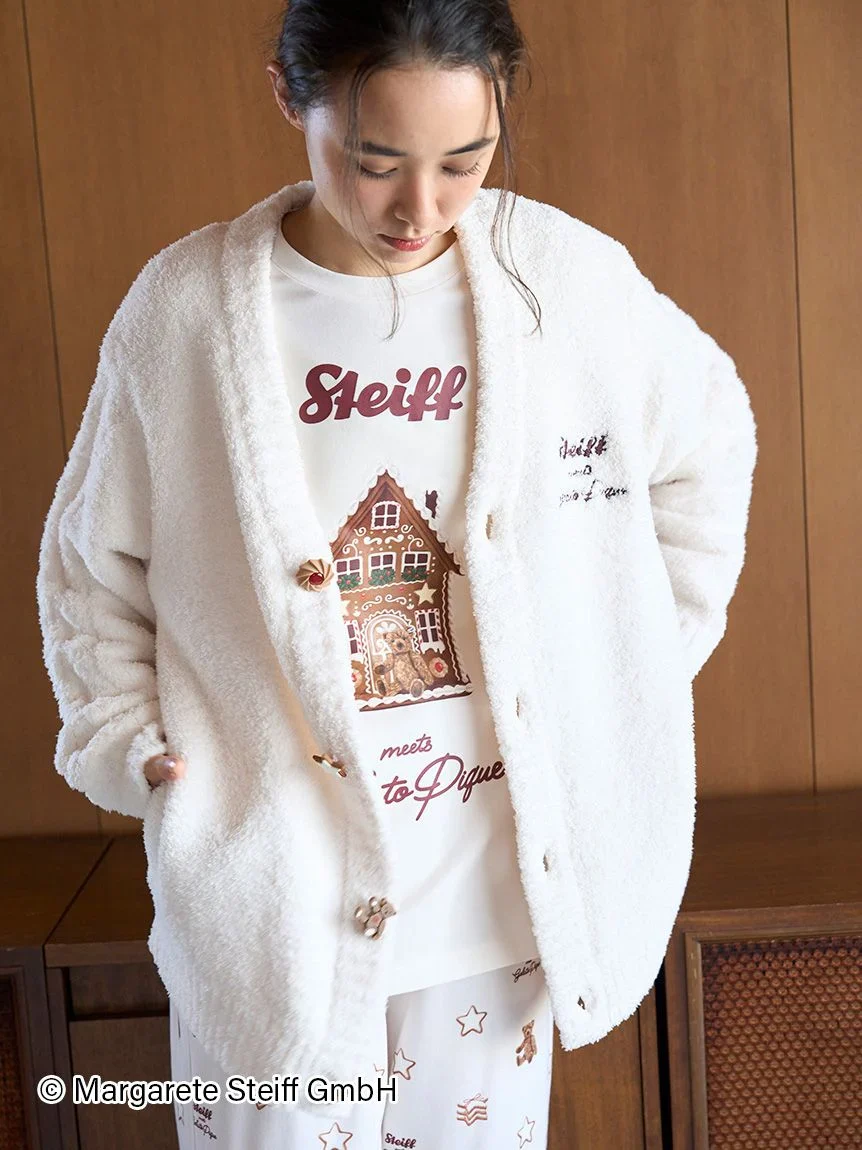 [Steiff] Unisex Powder 55PB Jacquard Cardigan