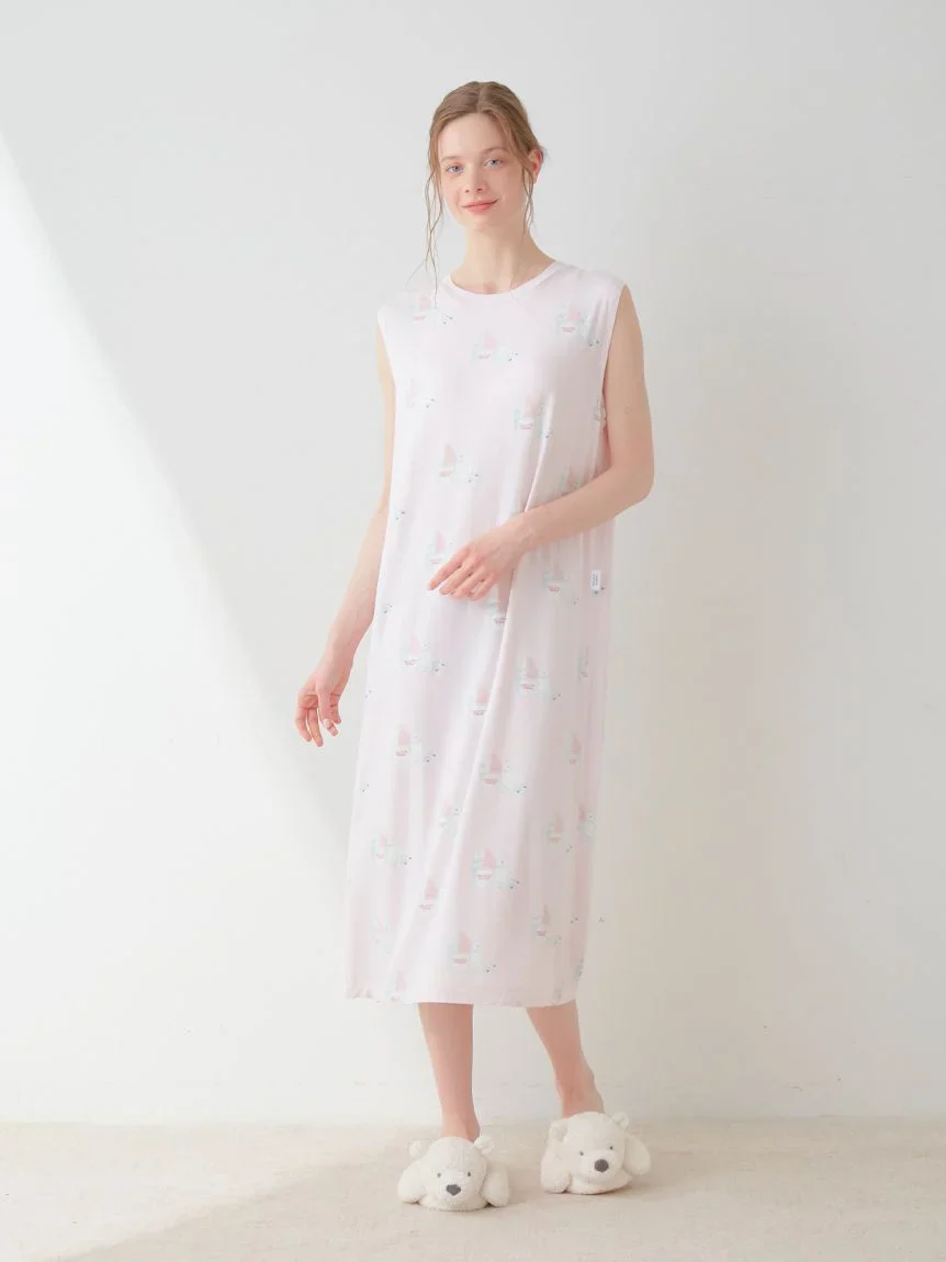 COOL Polar Bear Motif Sleeveless Maxi Dress