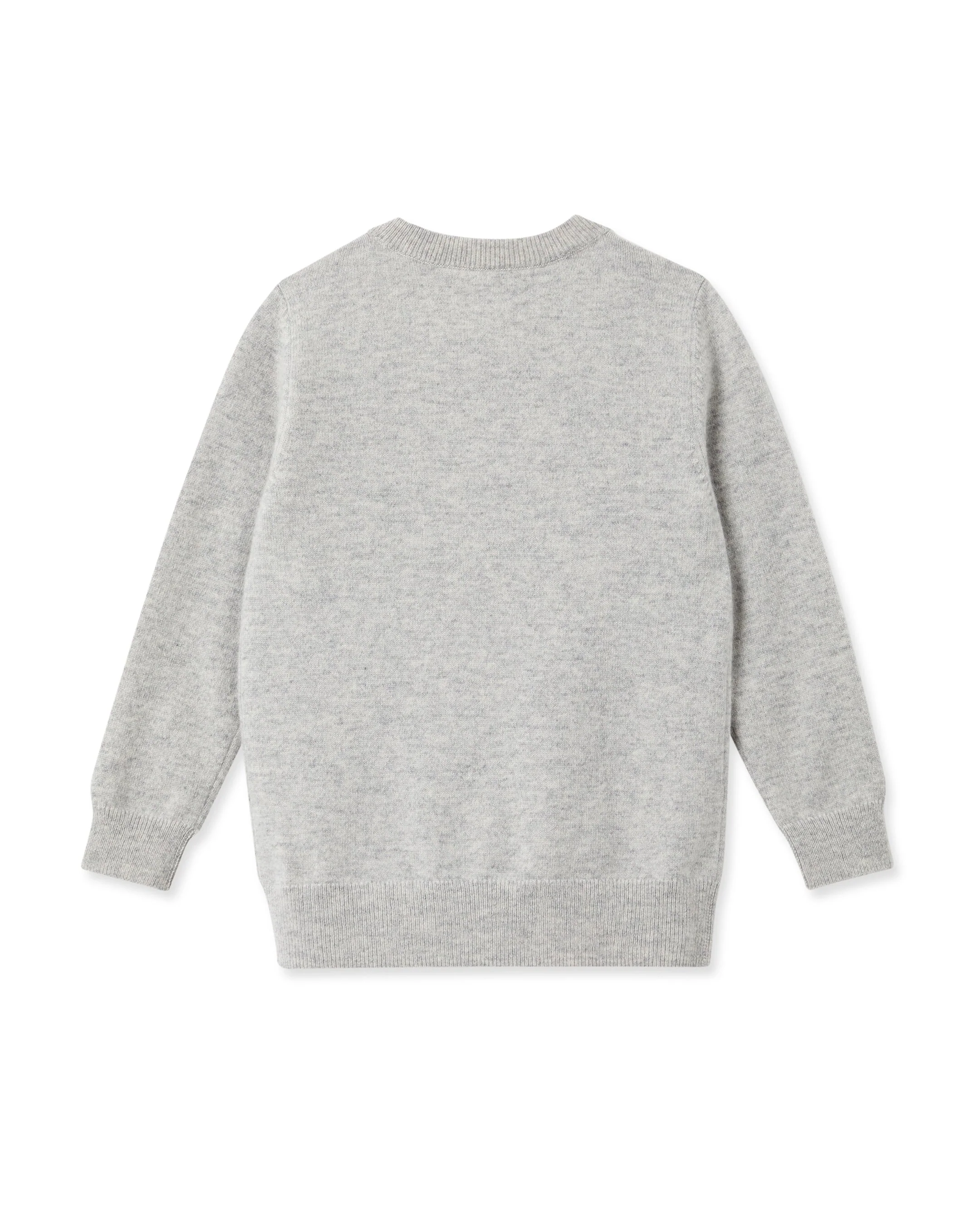Boys Round Neck Cashmere Sweater Fumo Grey