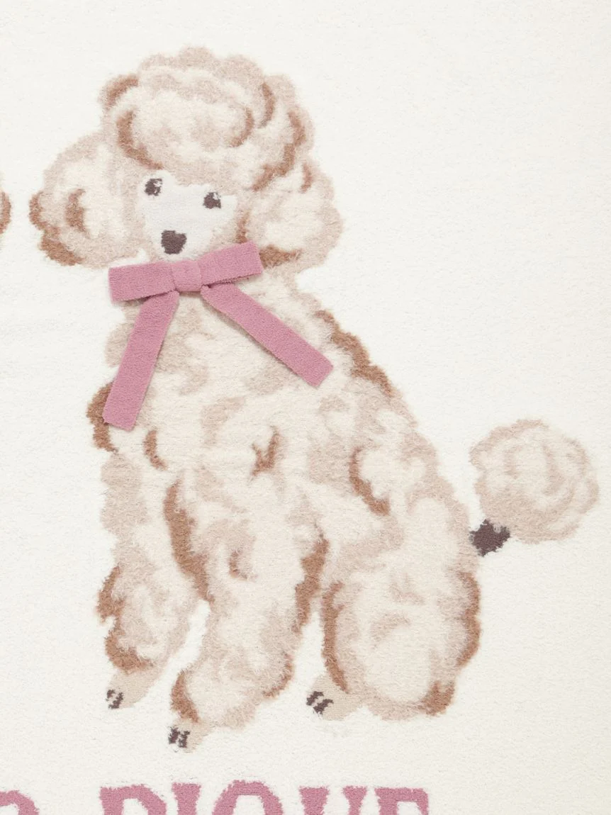 Ribbon Poodle Jacquard Blanket