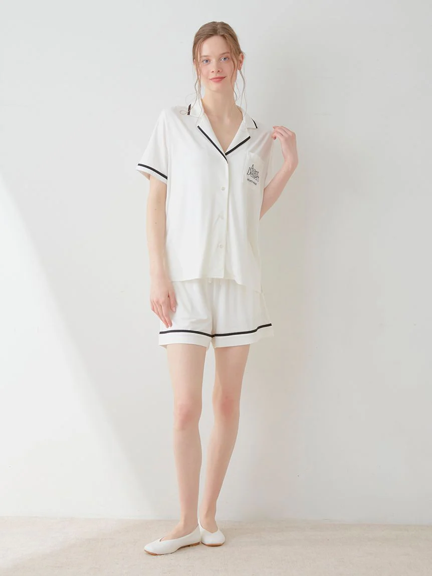 COOL Rayon Logo Button-Up Sleep Shirt