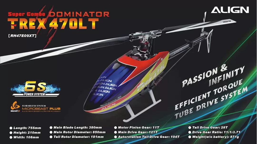 Align T-REX 470 Series RC Helicopter - 470LT Super Combo Torque Tube RH47E09 / 470LM Belt RH47E01 RH47E06 / 470LP RH47E02 RH47E03