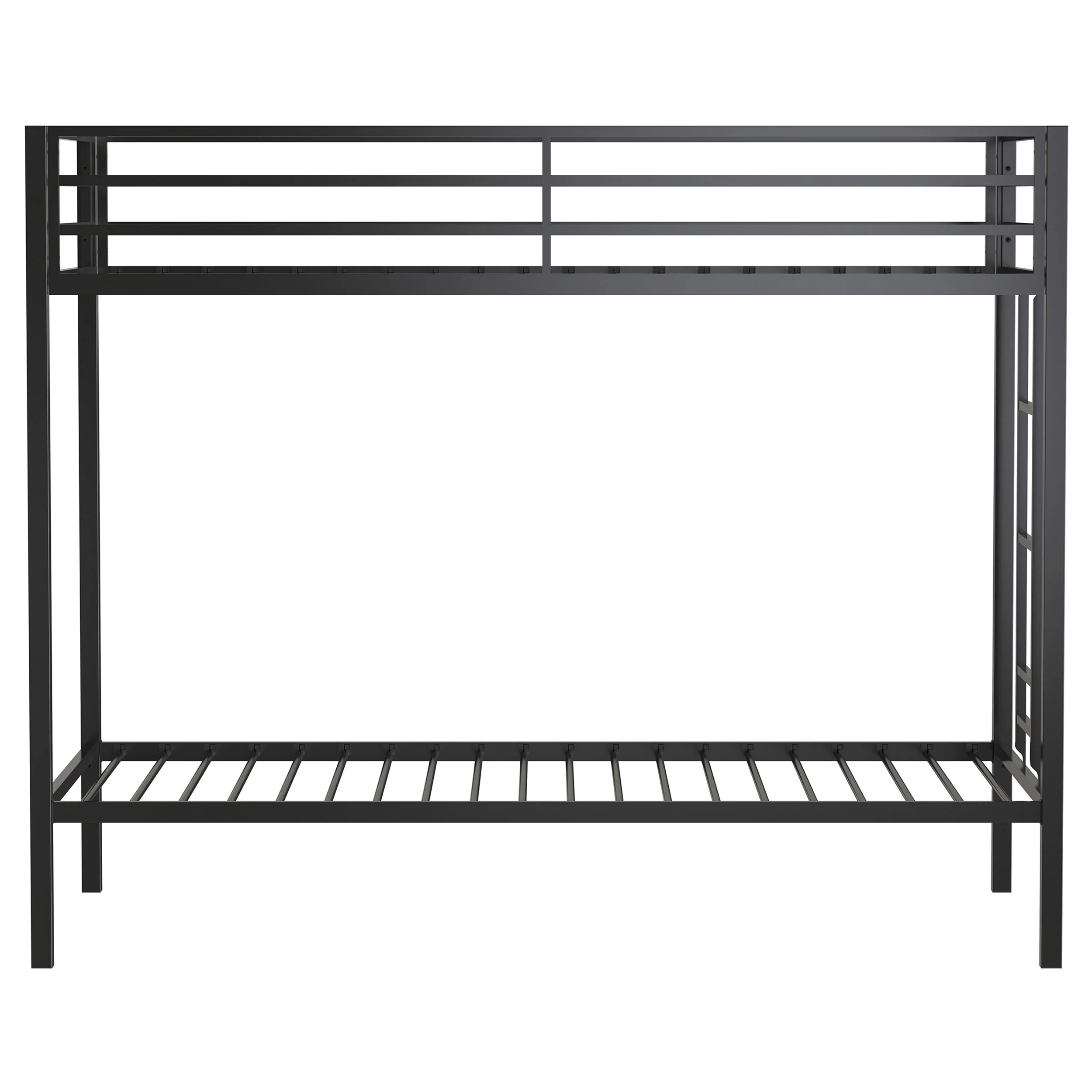 Alevera Metal Bunk Bed with Ladder Black