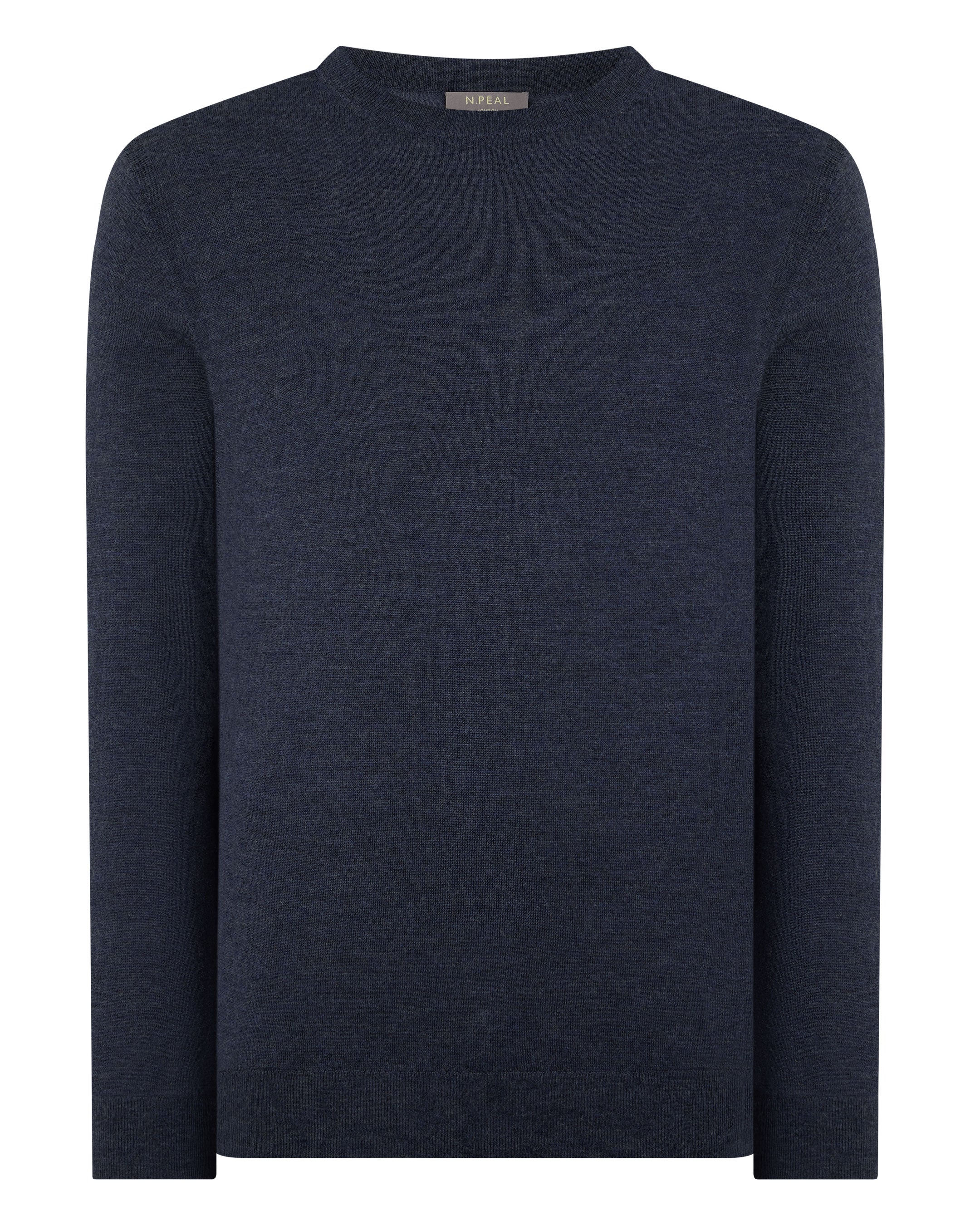 Men's Covent Fine Gauge Cashmere Round Neck Sweater Indigo Blue