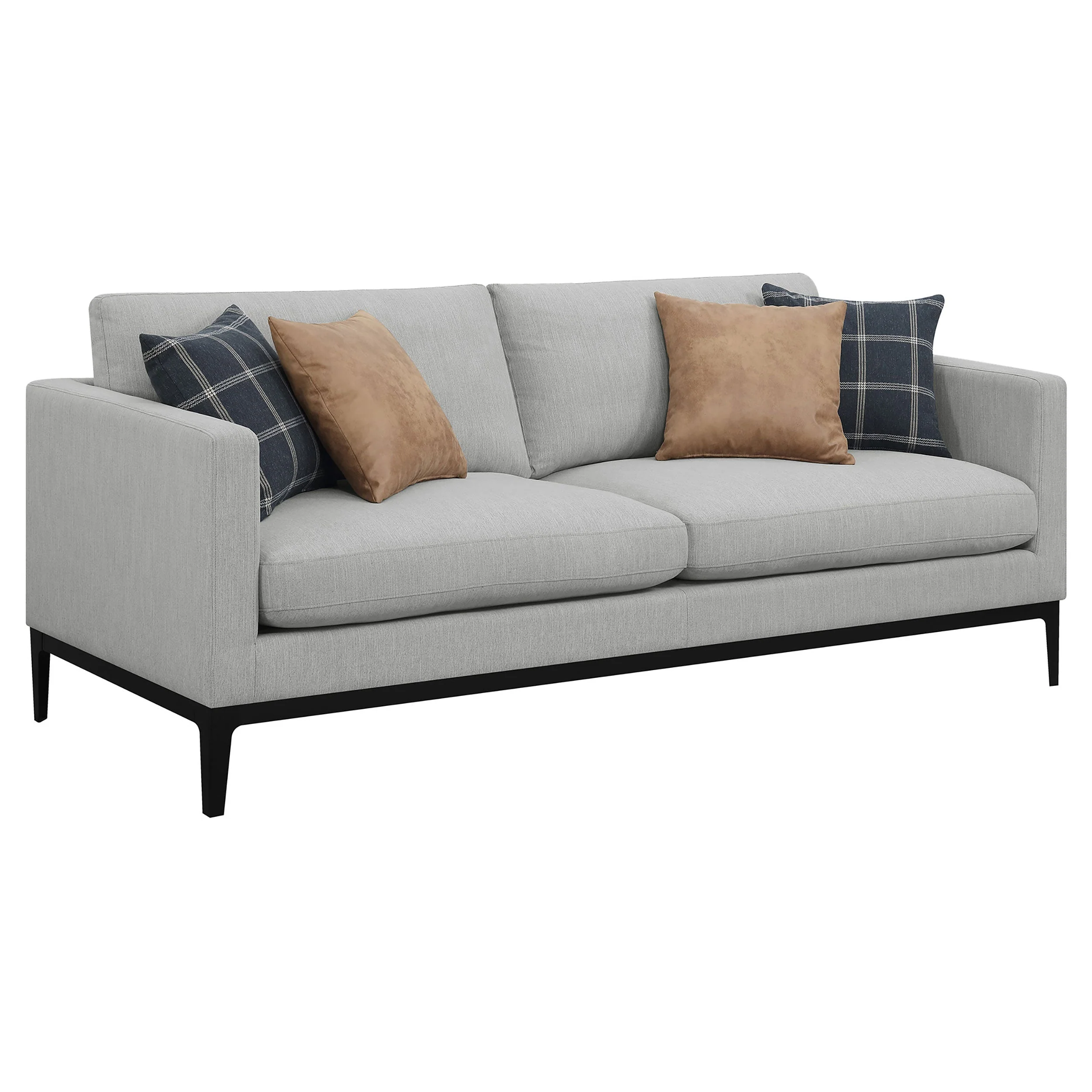Apperson  Upholstered Track Arm Sofa Set Light Grey